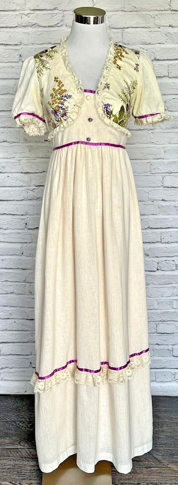 Vintage Dress Trivia by Charm of Hollywood Cottage Core Prarie Boho 4/6 #95