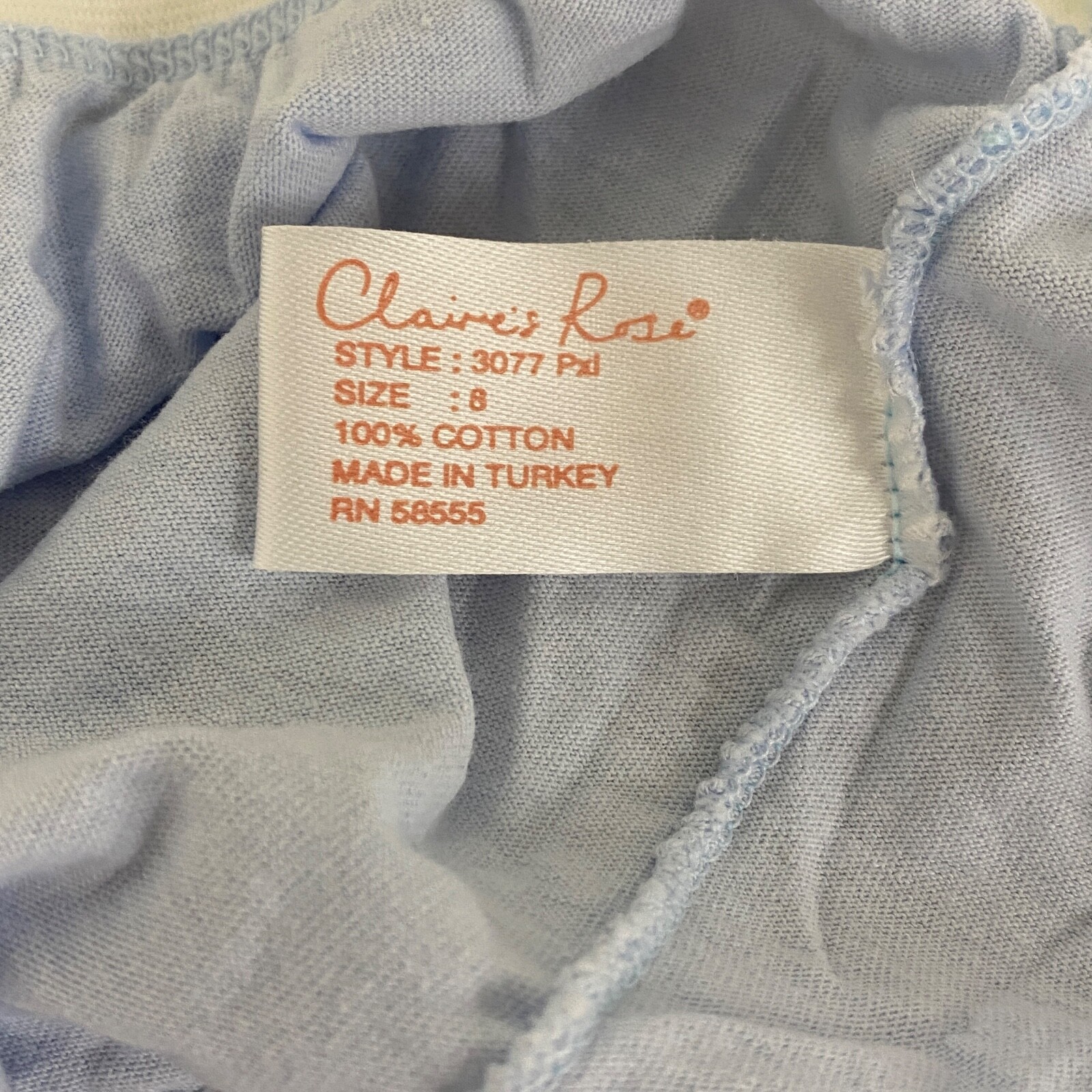 Vintage Granny Panties Size 8 Blue Cotton Briefs Claire’s Rose Elastic Waist
