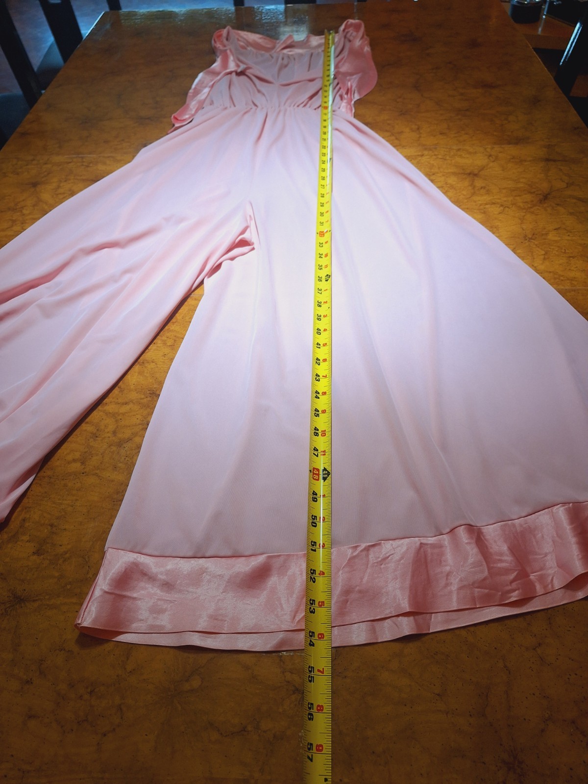 True VTG Mid-century Mod 1960s 1970s Wide Leg Nylon Pajama Jumpsuit Loungewear
