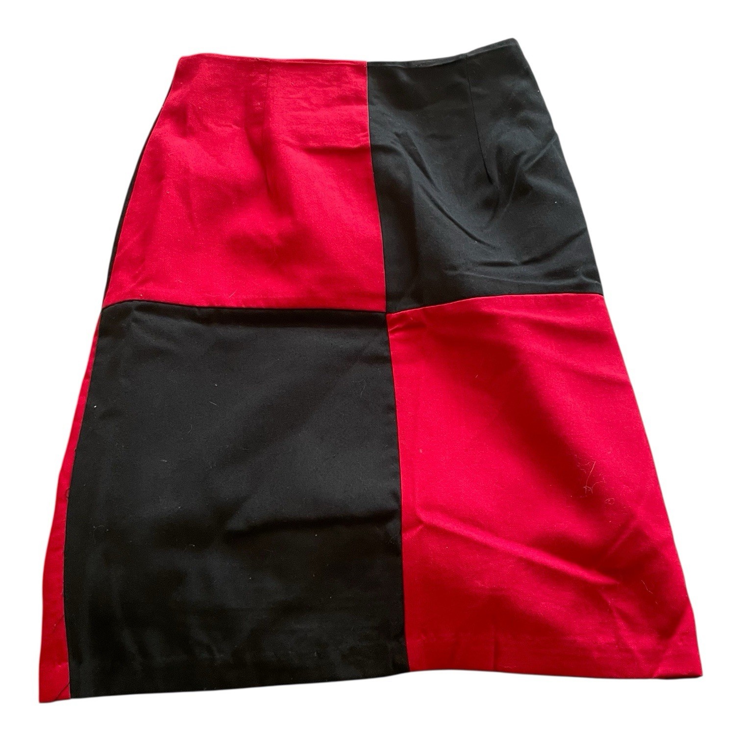 Vintage 90s Red Black Color Block high waisted mini skirt goth Harley Quinn 5