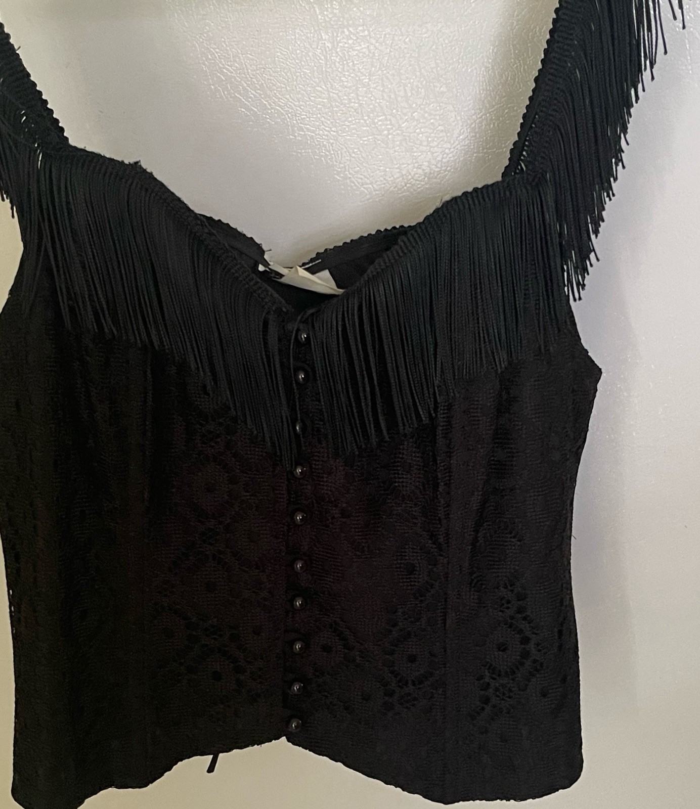 Vintage Western Style Lace/Button Up Corset Style Medium Country Rodeo