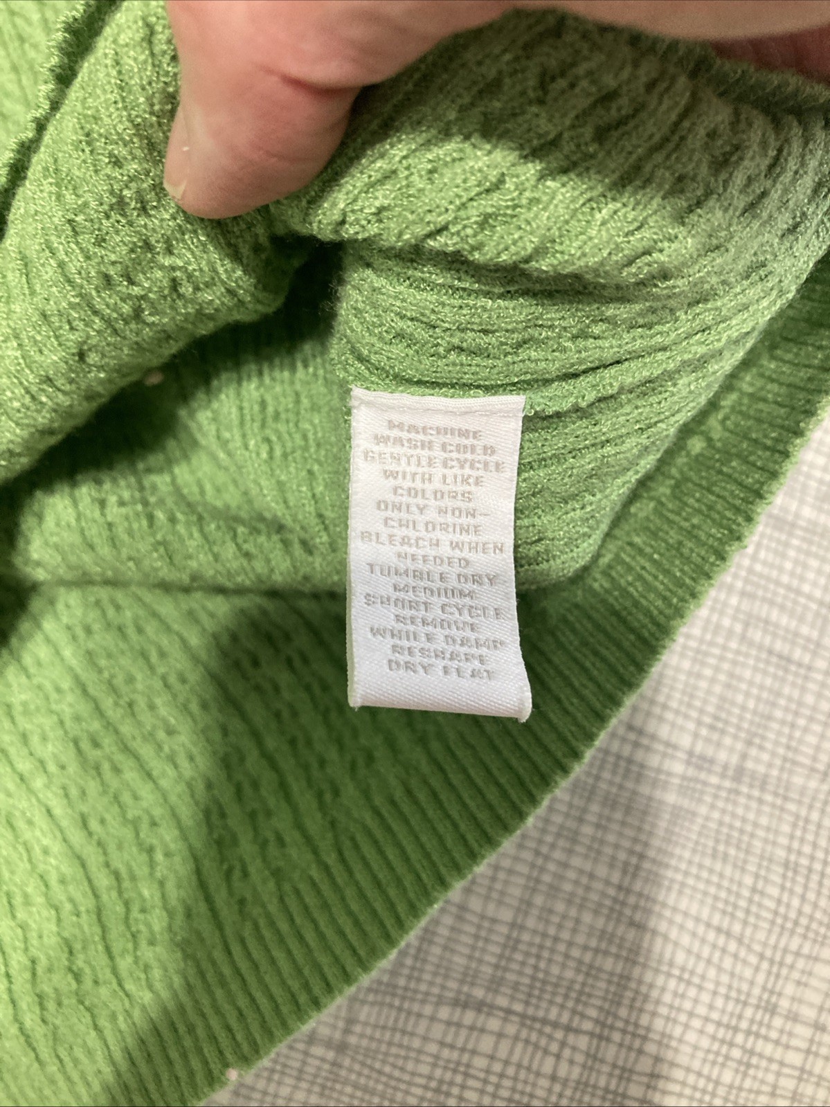 Vtg Y2K Charter Club Women’s 2X Ribbed Turtleneck Sweater Green Rayon Nylon GUC