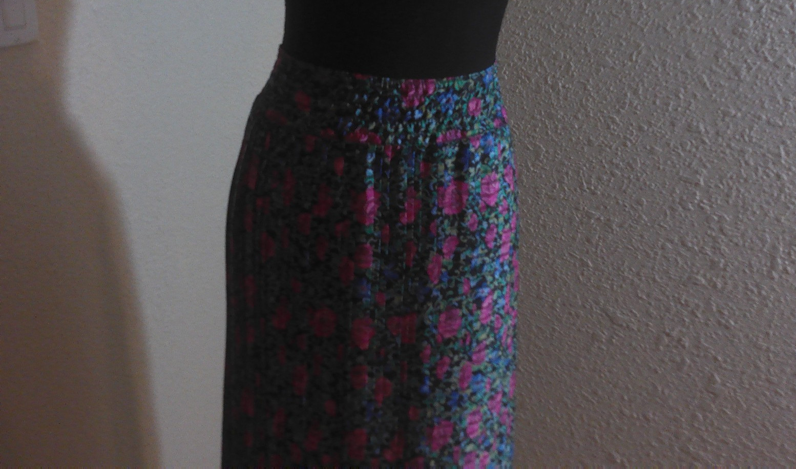 VTG Diane Freis 1980s Polyester Georgette 2-Piece Skirt Set Bright Floral O/S