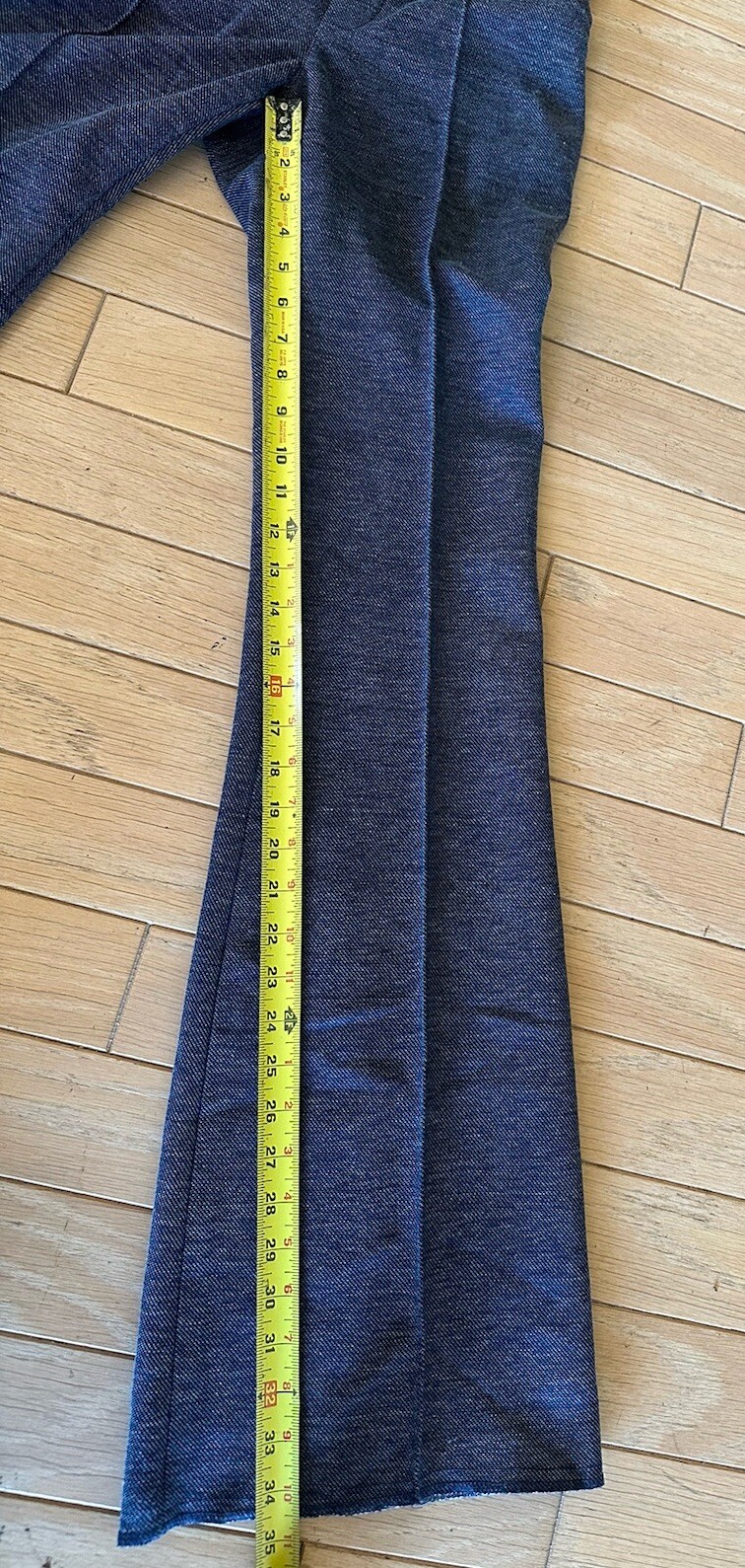 NOS H Bar C Ranchwear Vtg Womens Flared Pants Rodeo Cowboy Tomboy Blue-28” Waist