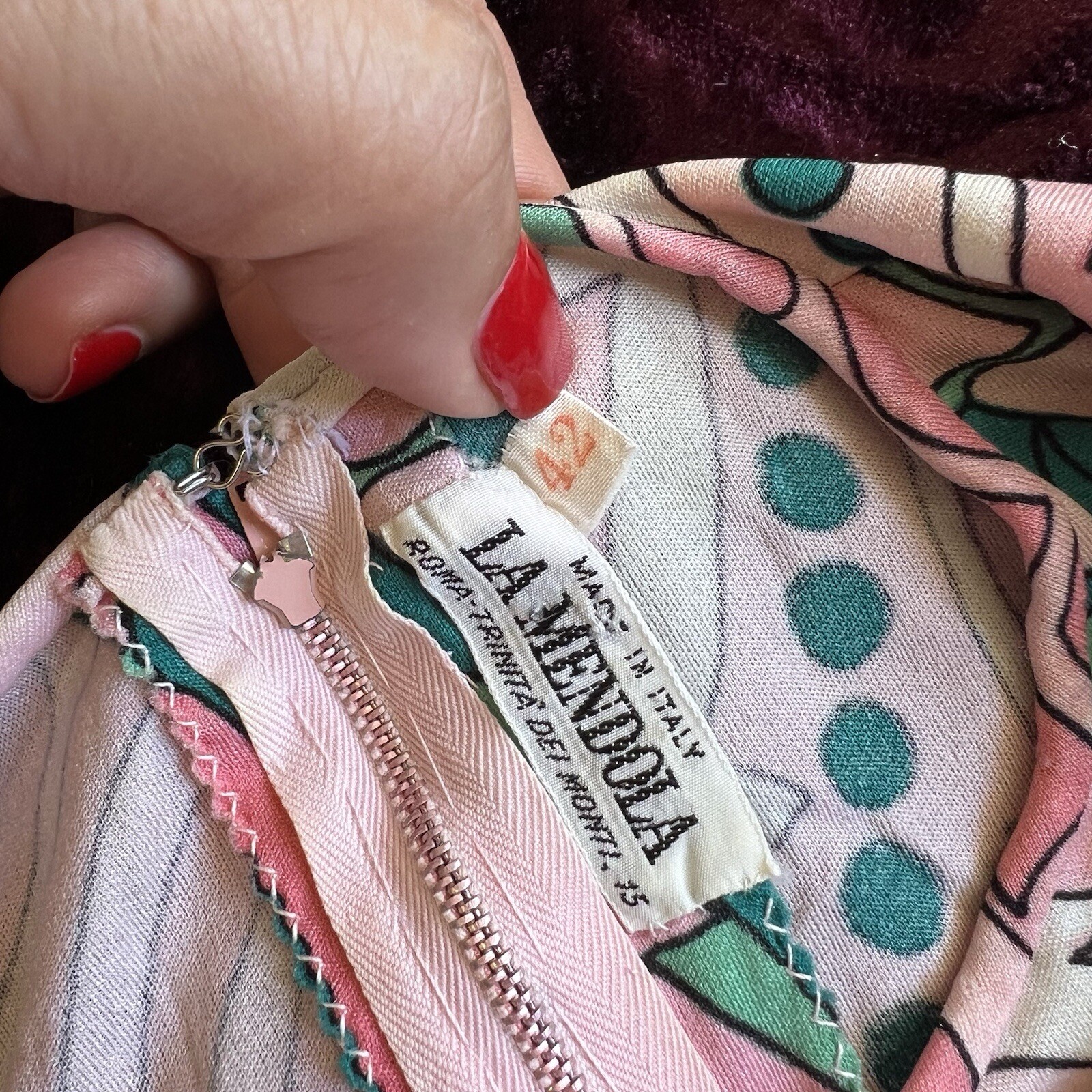 Rare Vintage La Mendola Dress Made In Italy Size 42