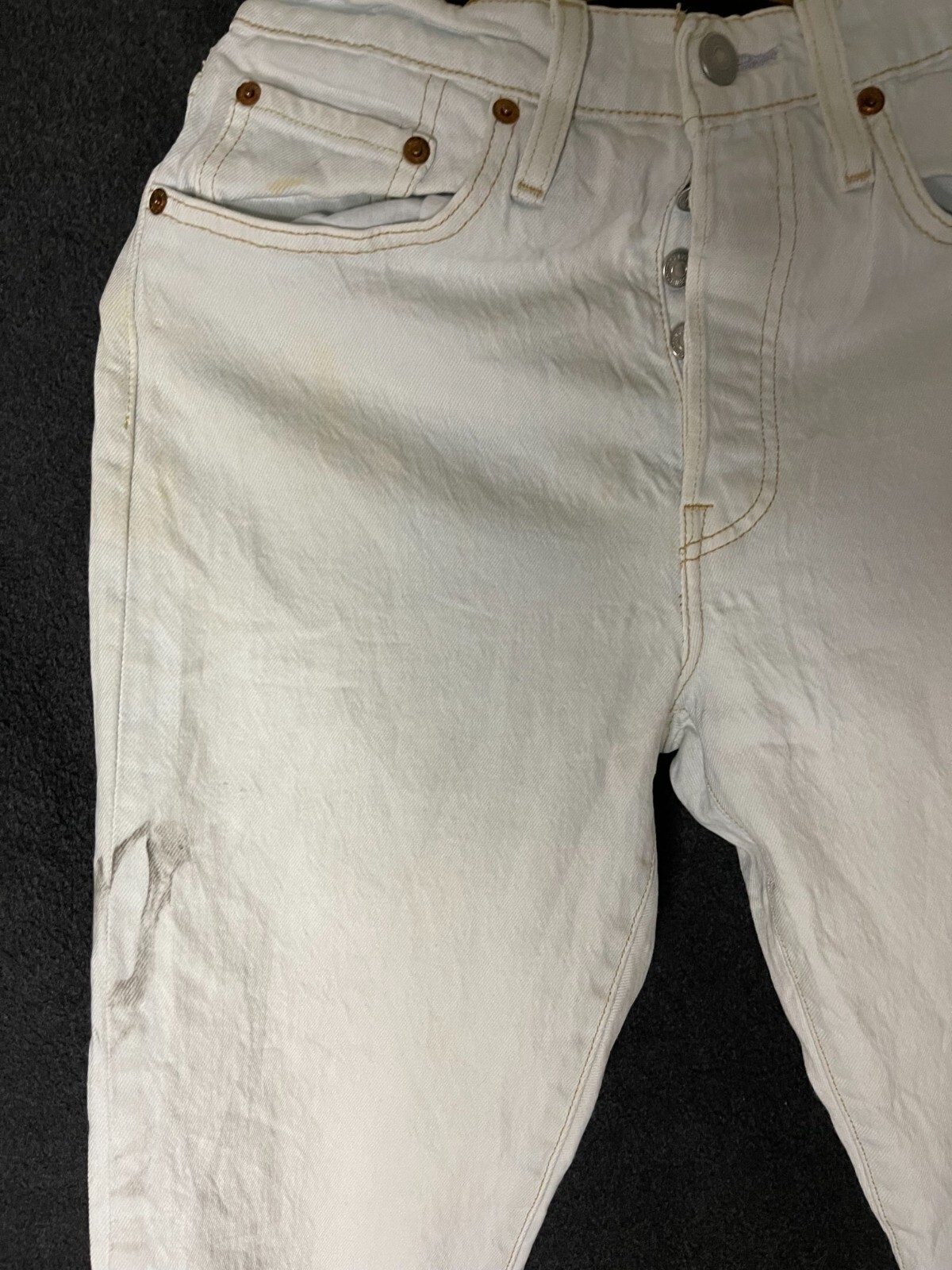 Levis 501 S Big E Skinny Jeans Men Sz W28 L39 Denim Button Fly Mid Rise Vintage