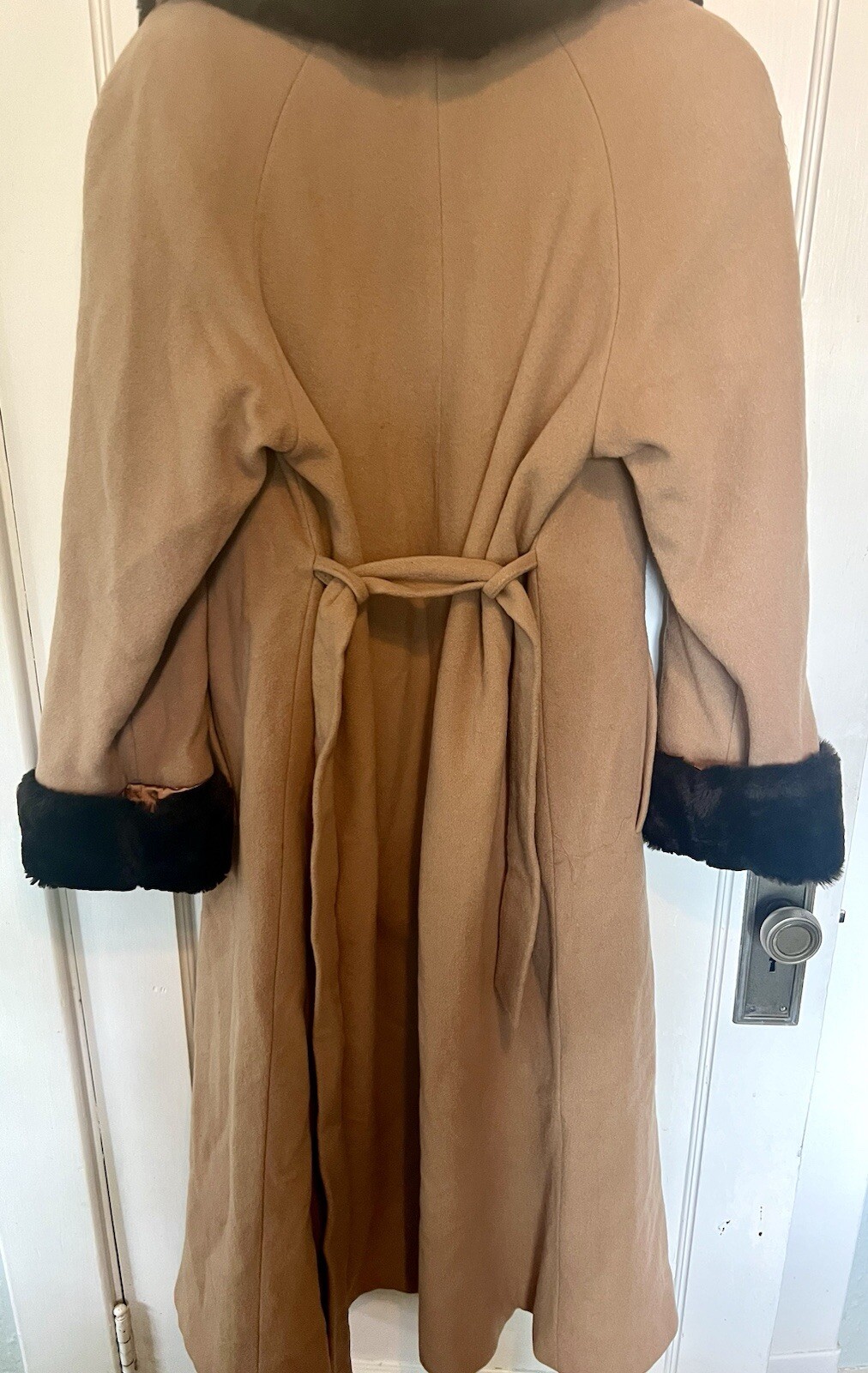 Vintage Size 4 Andrea Women’s Wool And Fur Trim Coat