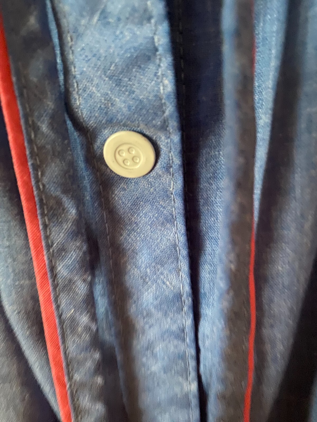 Vintage Smart Time Small Duster Robe House Dress Blue Snap Up Flower Union Made