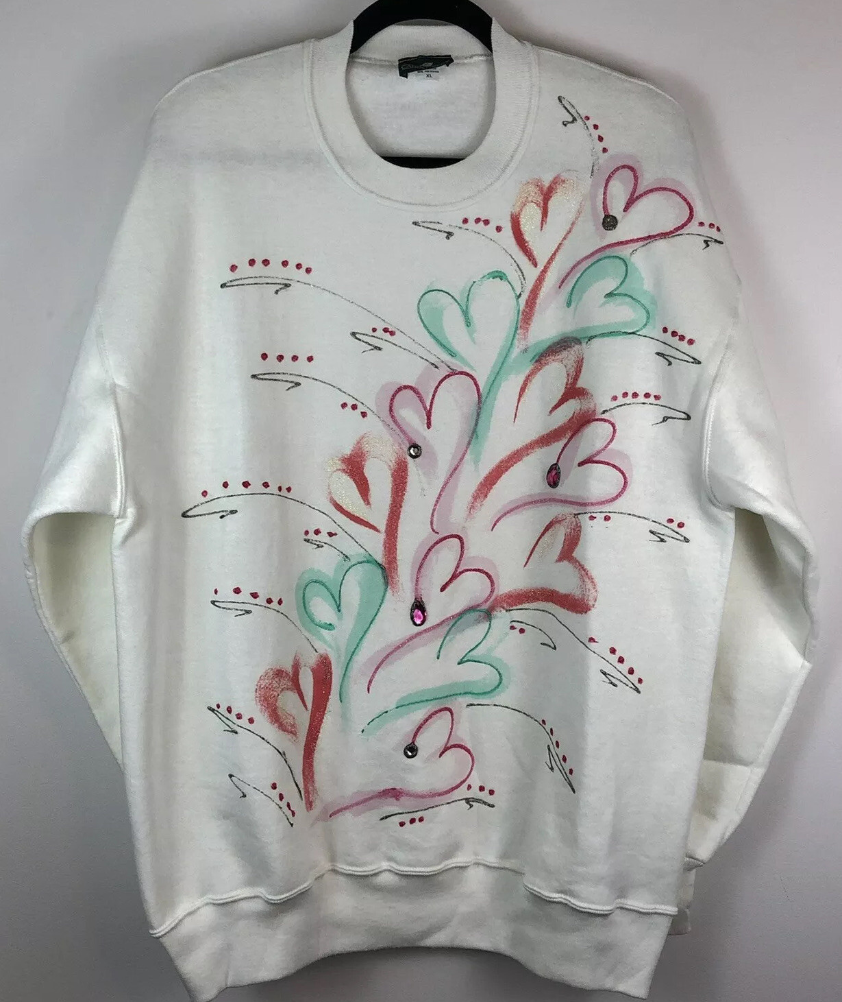 Vintage 50/50 Cabin Creek Womens XL Sweatshirt Splatter Puff Paint Post Mod 80’s