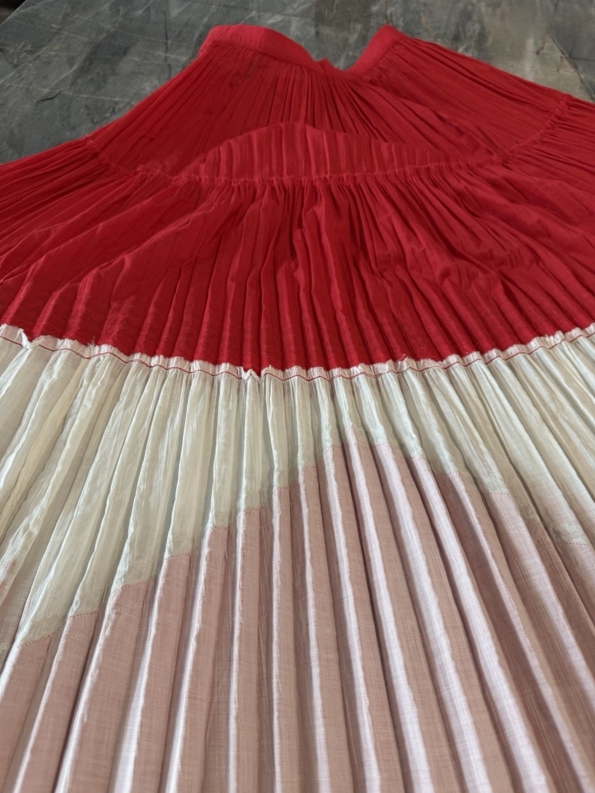 Rodeo Skirt Western Cowgirl Texas Square Native Dance Handmade Pleats VTG SZ 28