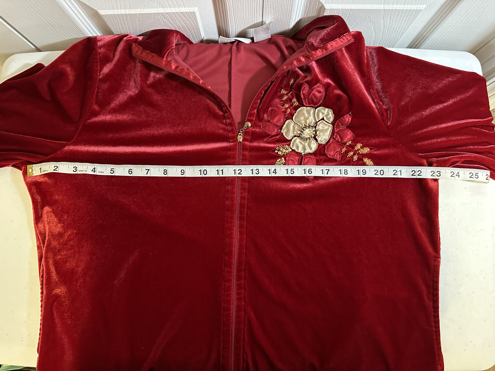 Jaclyn Smith velour leisure suit XL zip wine track lounge Golden Girls Halloween