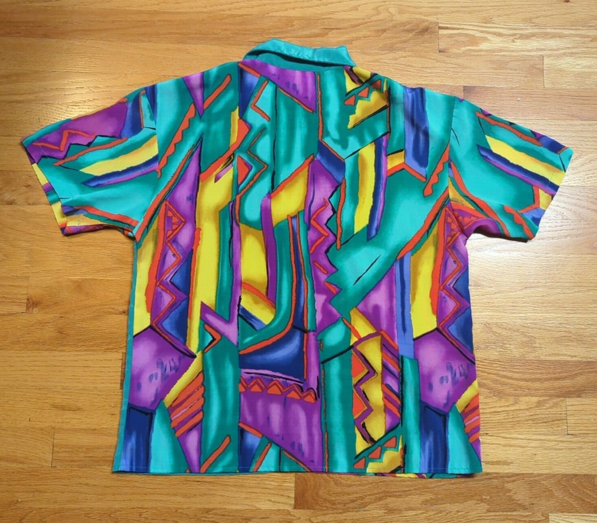 Vintage City Girl California Blouse Shirt Color Block Retro 12 Made In USA