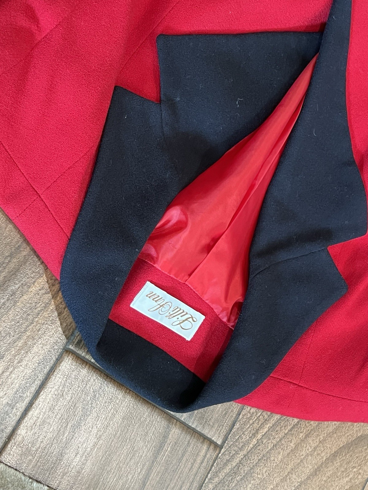 Vintage Lilli Ann Red Blazer Jacket Designer Wool Career Wear Fits Modern L/XL