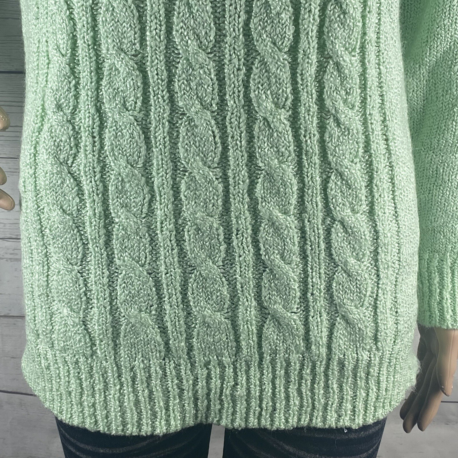 Vintage Hasting Smith Sweater Medium Soft Girl Aesthetic Mint Green Cable Knit