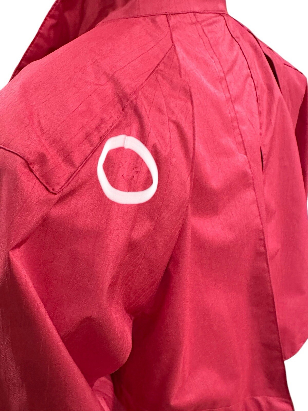 1980s J Gallery Women’s Trench Coat Watermelon Pink Belted Raincoat 11/12 Petite