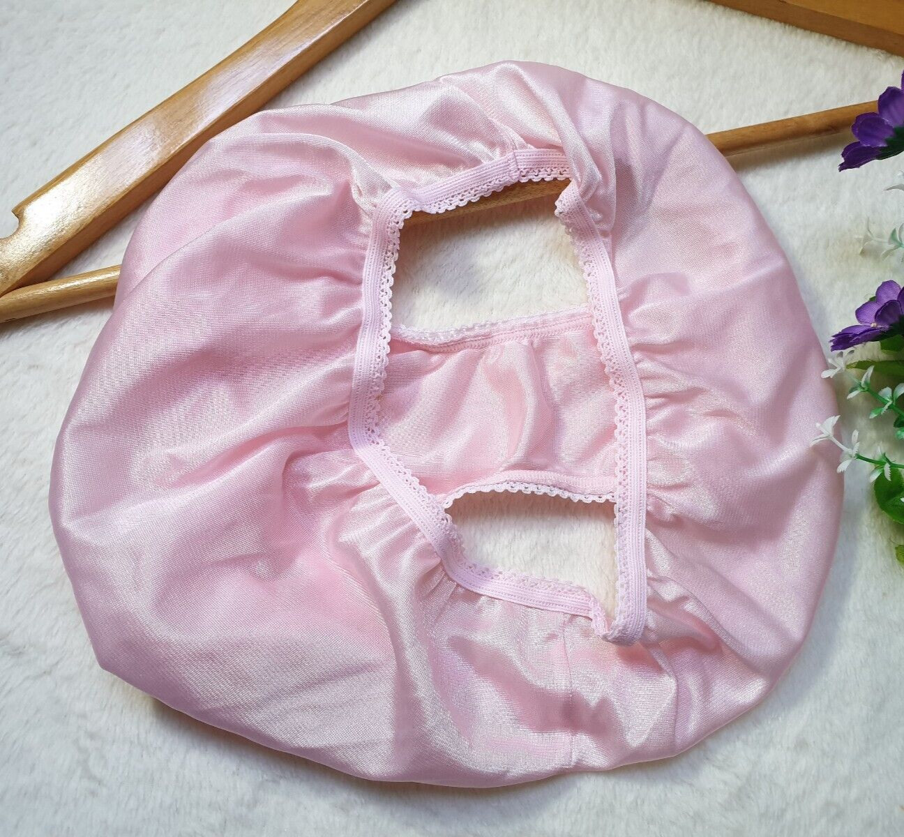 Vintage Silky Pink Panty 100% Nylon Sissy Sheer Brief Size 6-7 Hip 35-39″