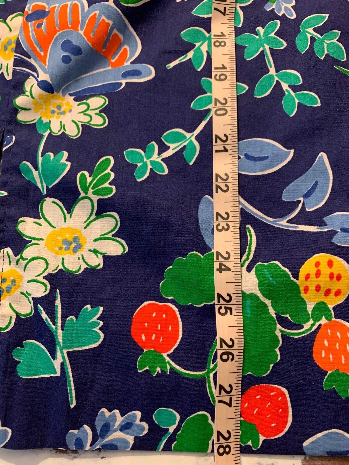 Vintage Barclay Square Skirt Navy Blue with Butterfly Floral Print Size 16 USA