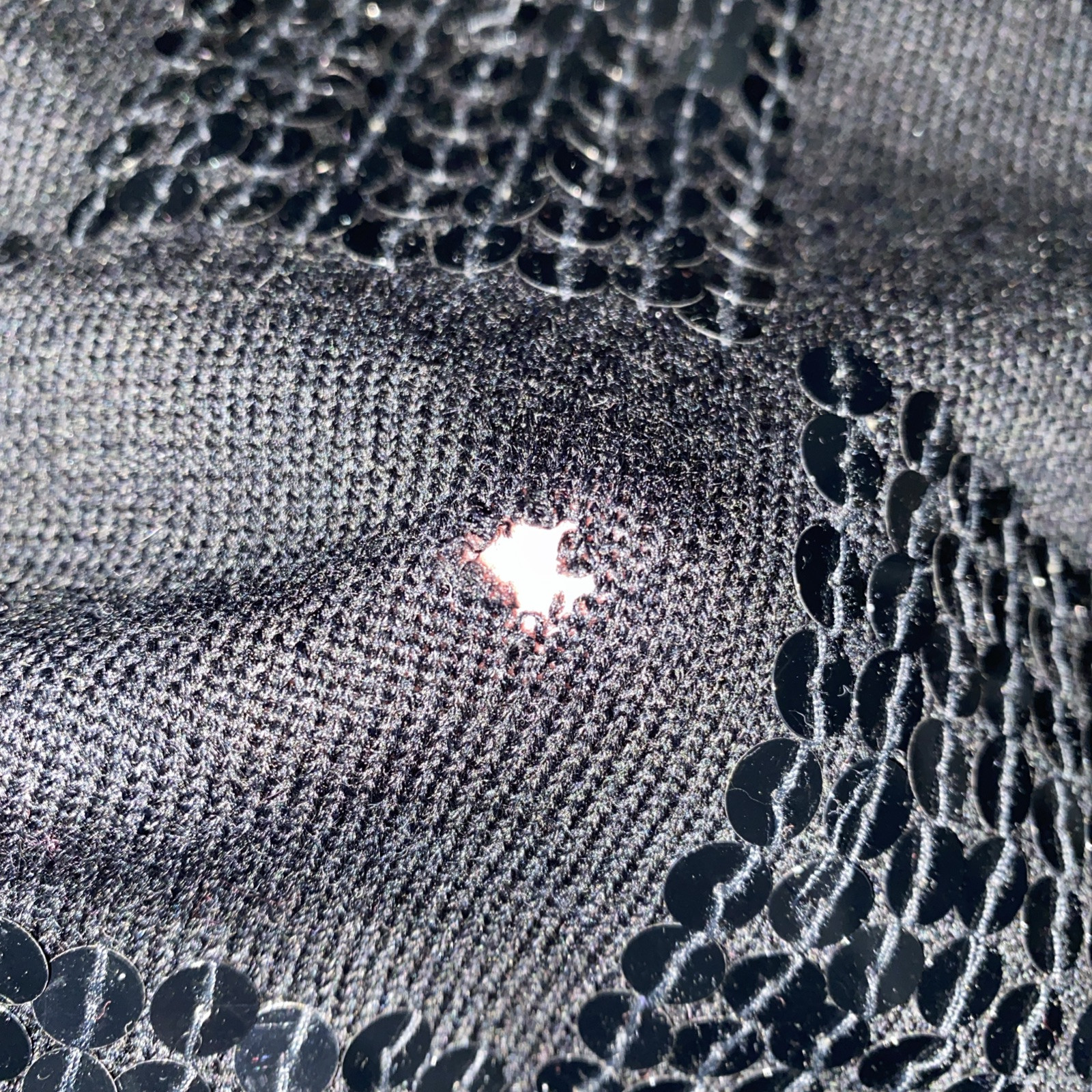 Vintage Valerie Stevens Sequins Sweater Black Small Deadstock Defect NWT *HOLE