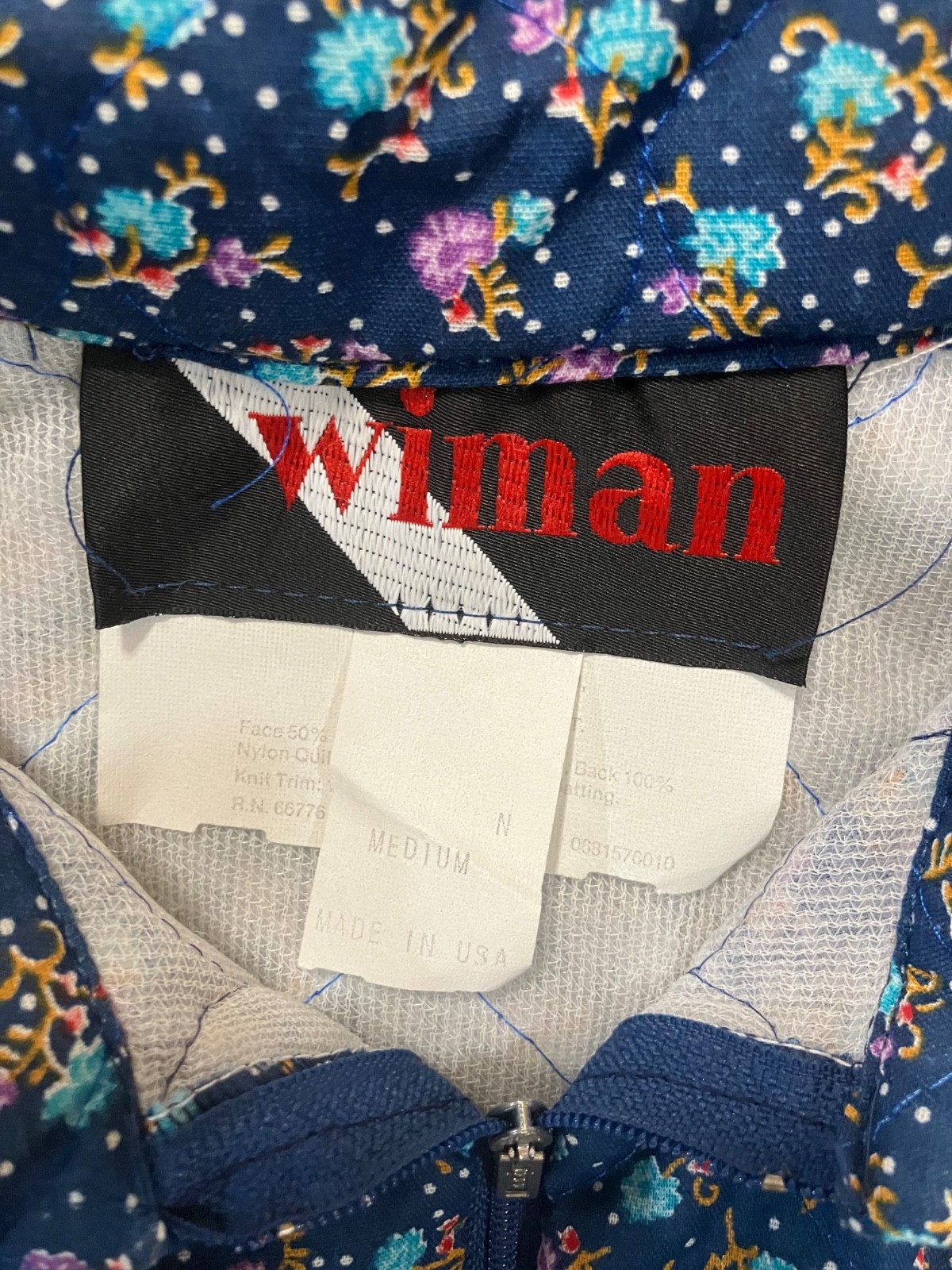 Vintage 70s Wiman Floral Quilt Jumpsuit Cottagecore Prairie Folk Size MEDIUM