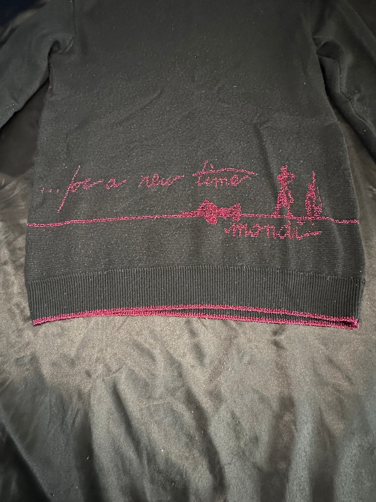 Mondi Vtg LINEA „For a new time” Women’s Sweater Size L Pink Metallic Germany