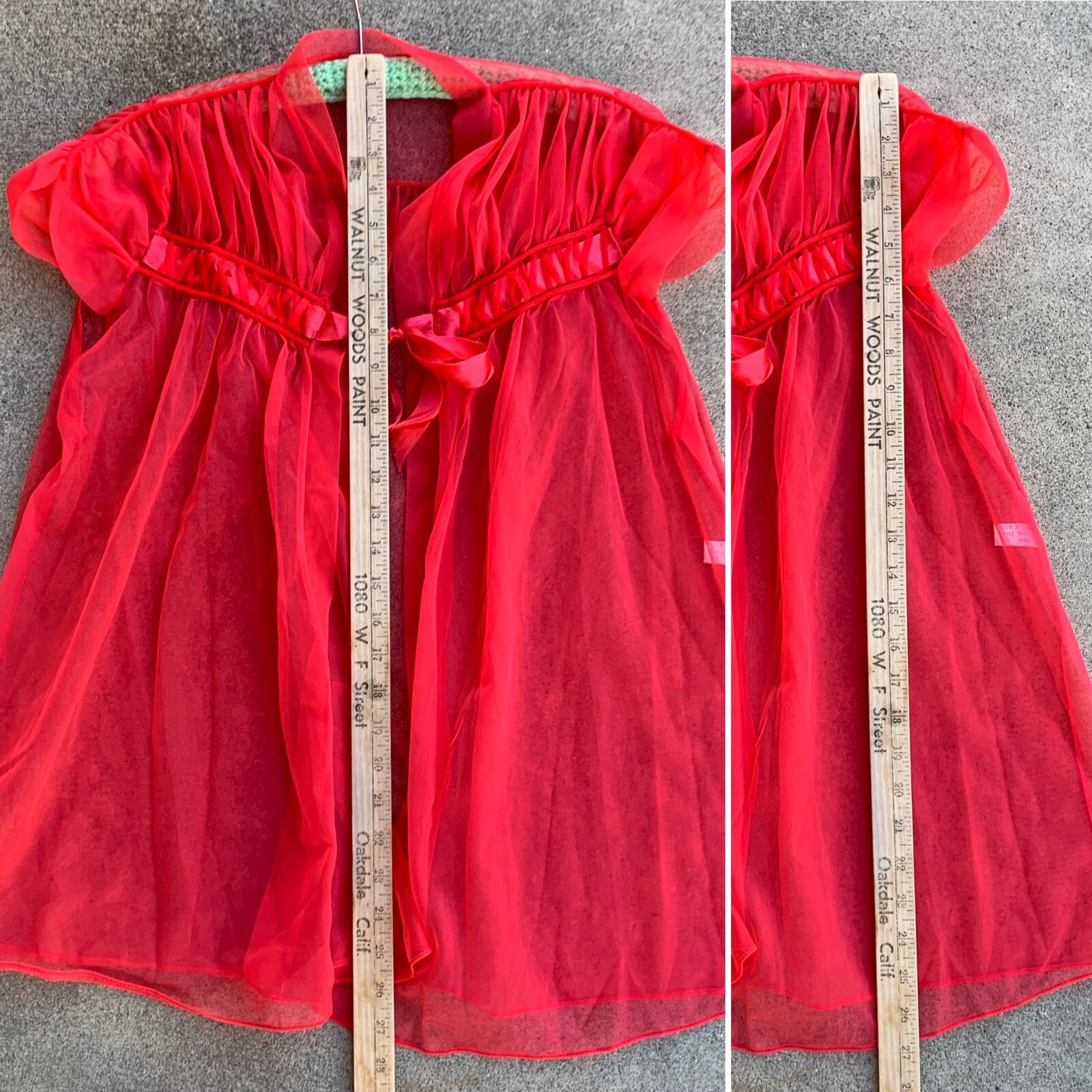 vintage Padora Lingerie made in California sheer nylon bed jacket lingerie top M