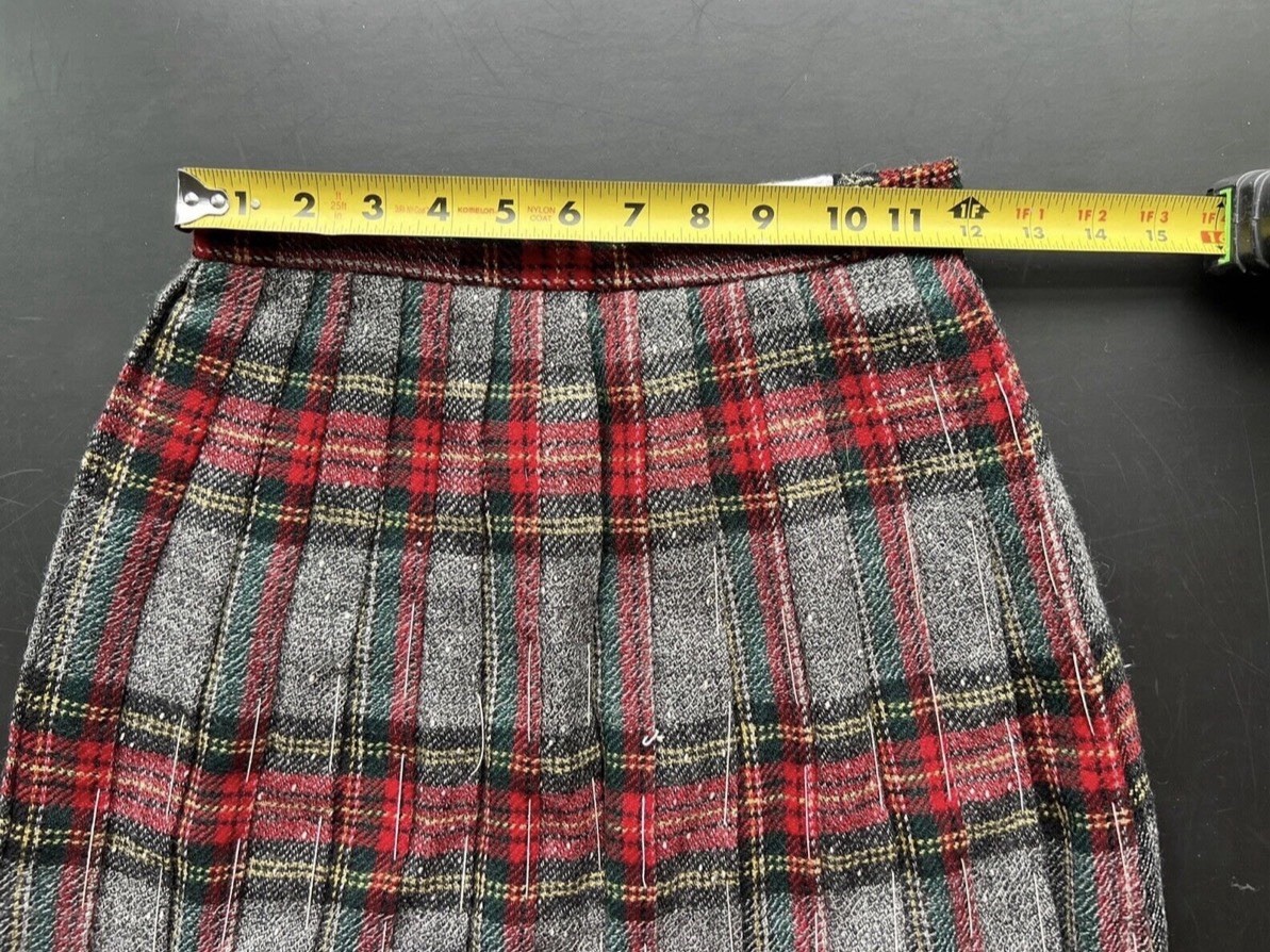 NEW Vintage JH Collectibles Wool Check Pleated Tweed Holiday Maxi Skirt SZ 4