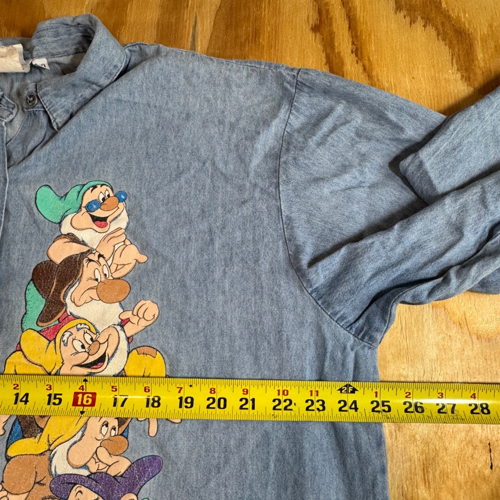 Vintage Disney Snow White Seven Dwarfs Denim Shirt Jerry Leigh Blue Women’s 20