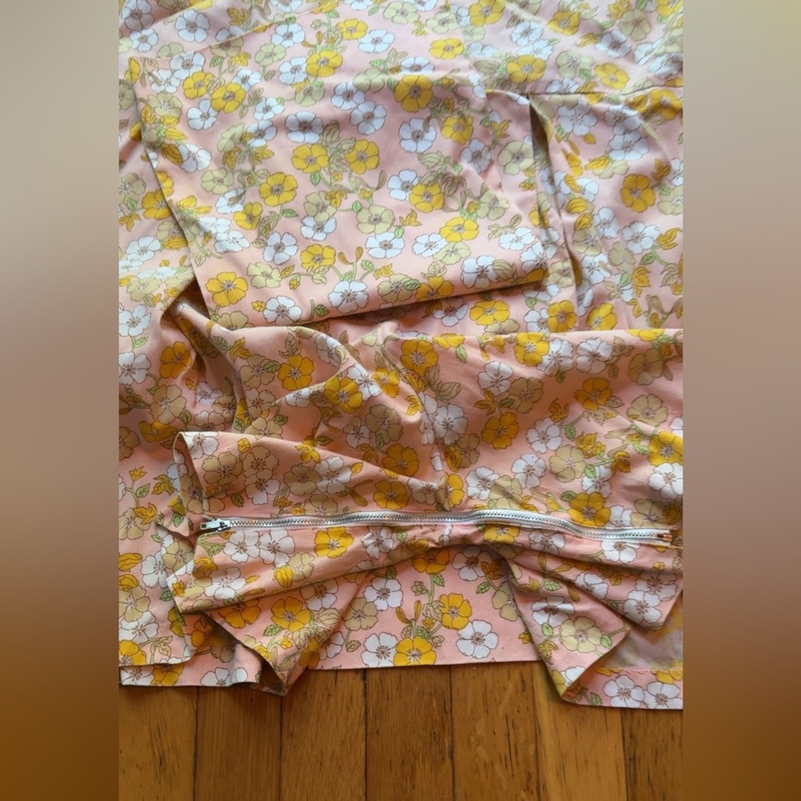 60s Vintage Carol Brent Floral Pastel Split Skirt Romper