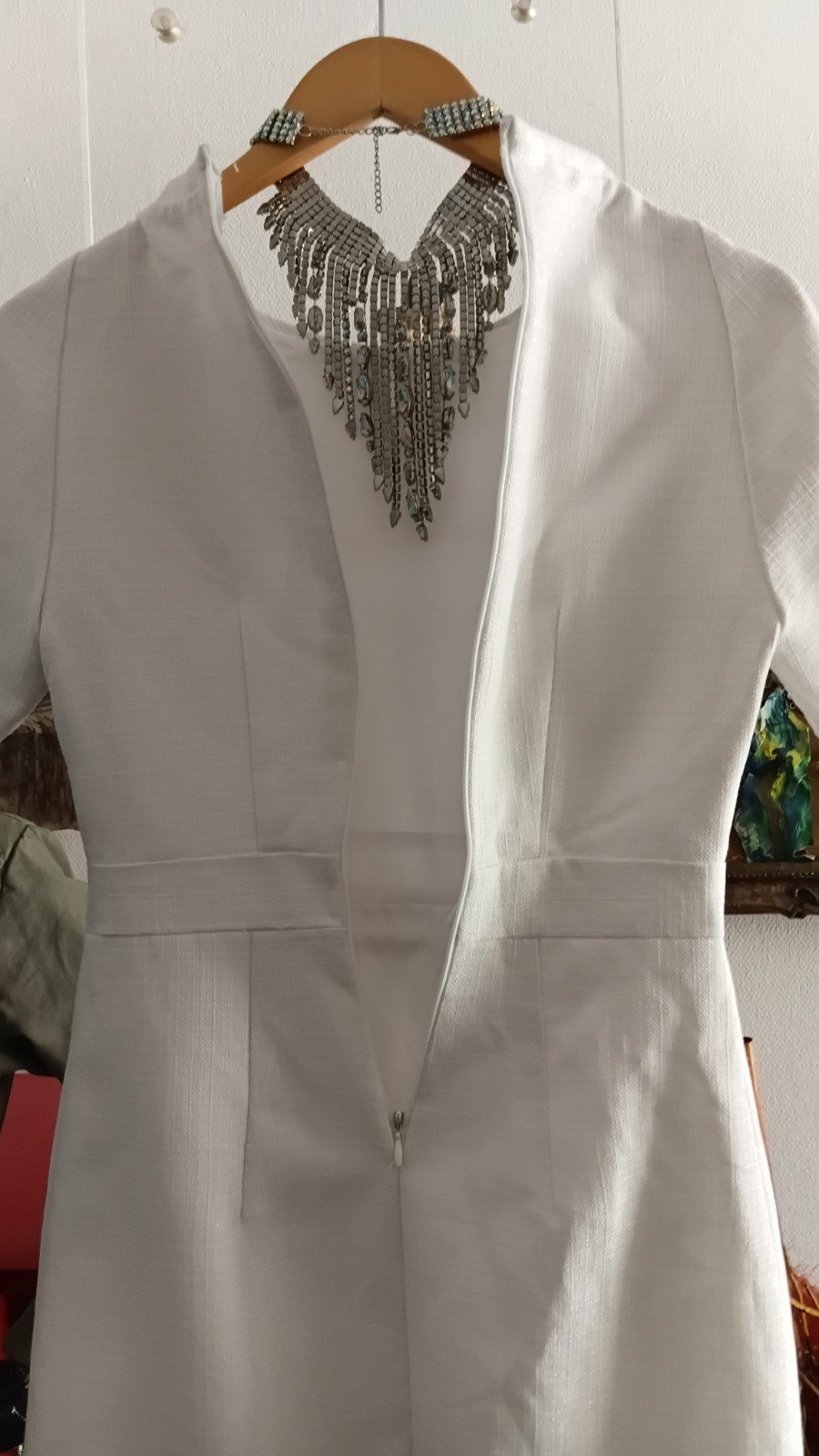 dress white handmade vintage