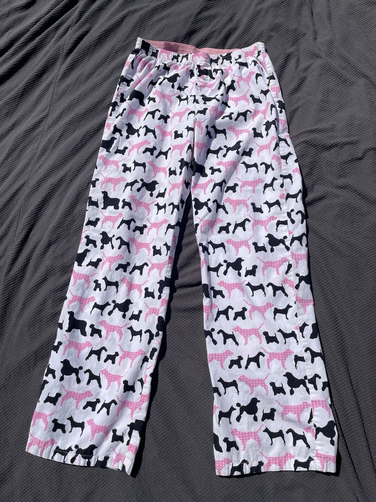 PINK Victoria’s Secret dog print pajama pants Vintage Y2K polkadot pink white PJ
