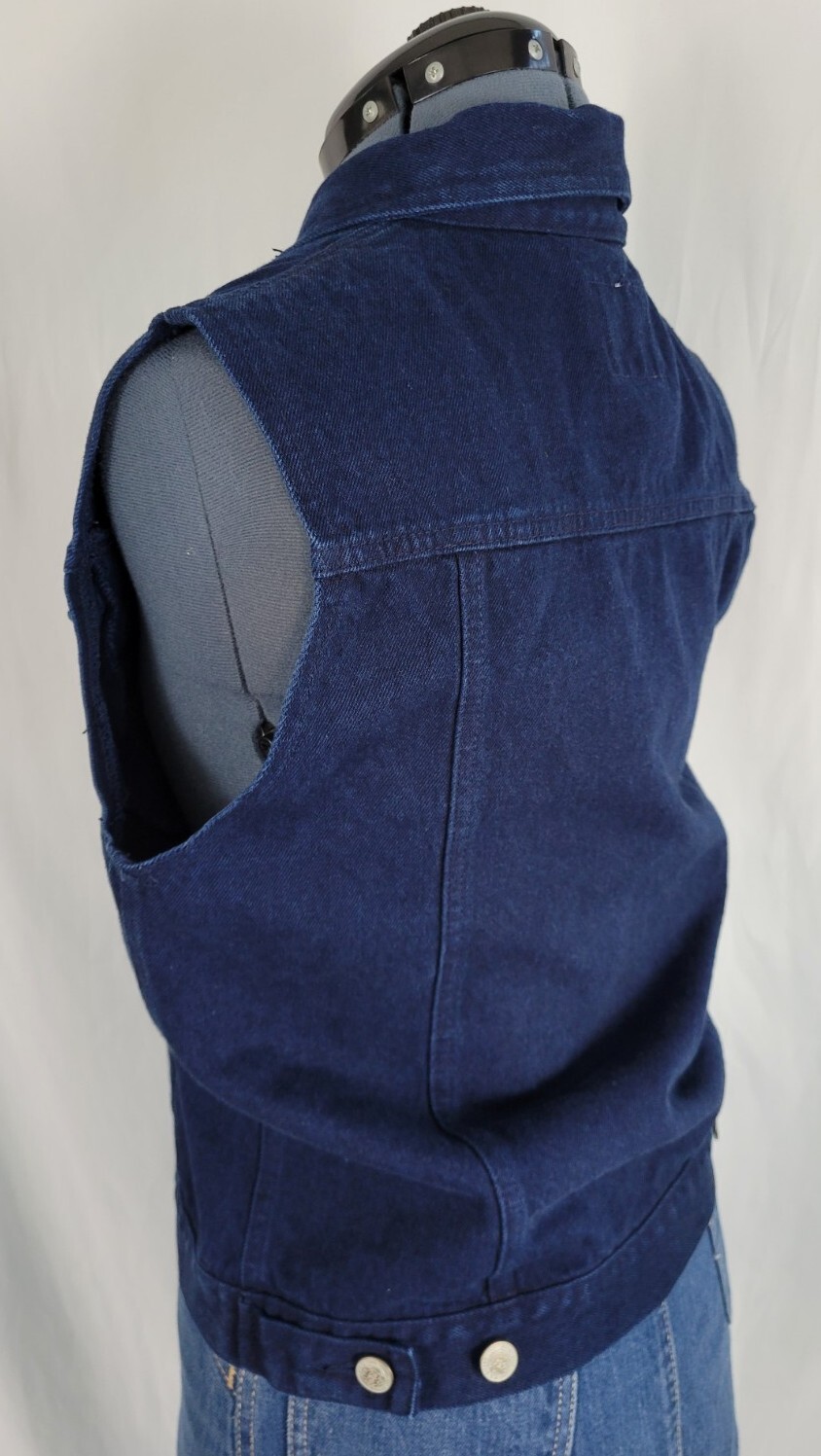 Vintage PS Gitano Dark Blue Sleeveless Denim Vest Size Small
