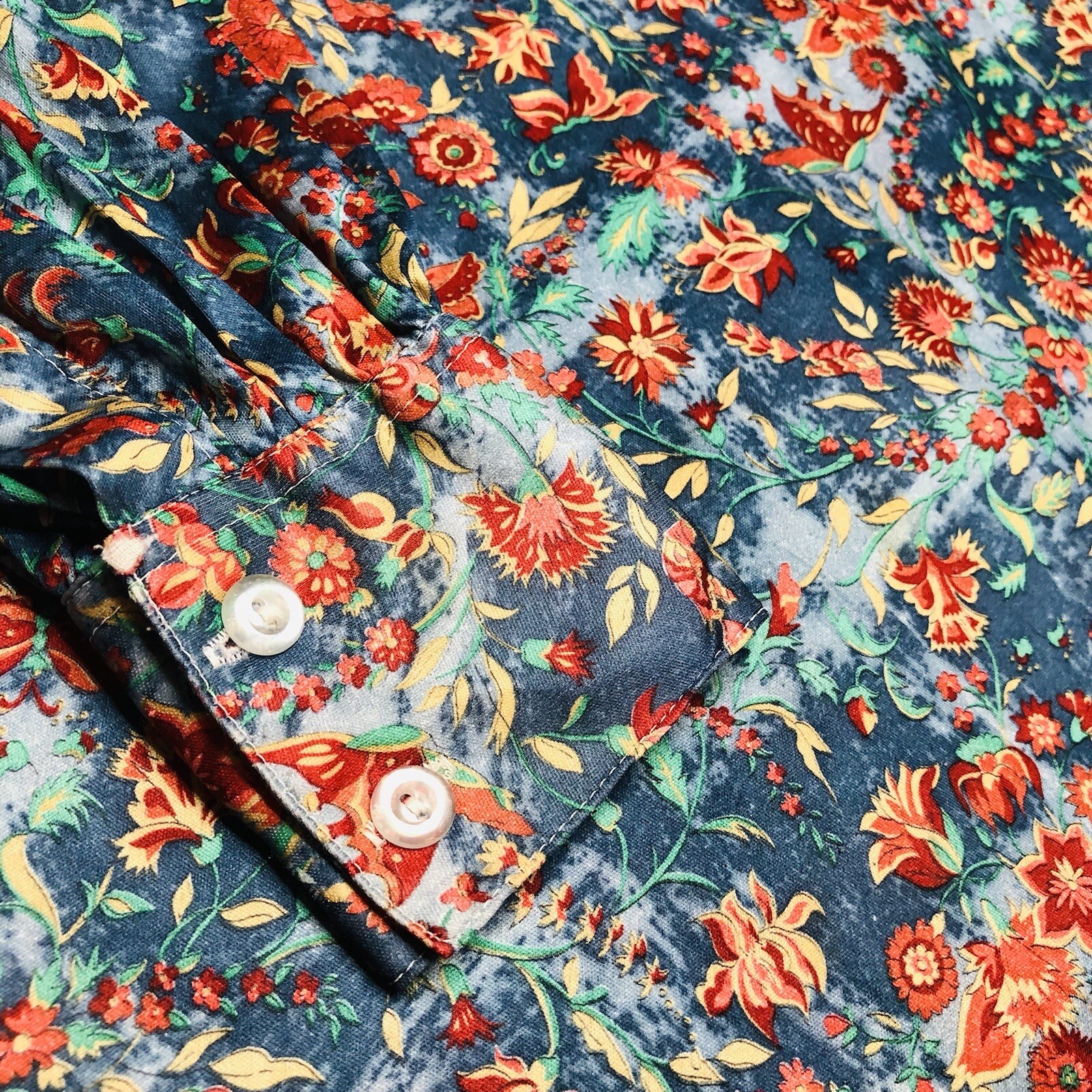 VTG 70s Organically Grown by Apreja XXS / P Ladies Shirt Blouse Floral Butterfly