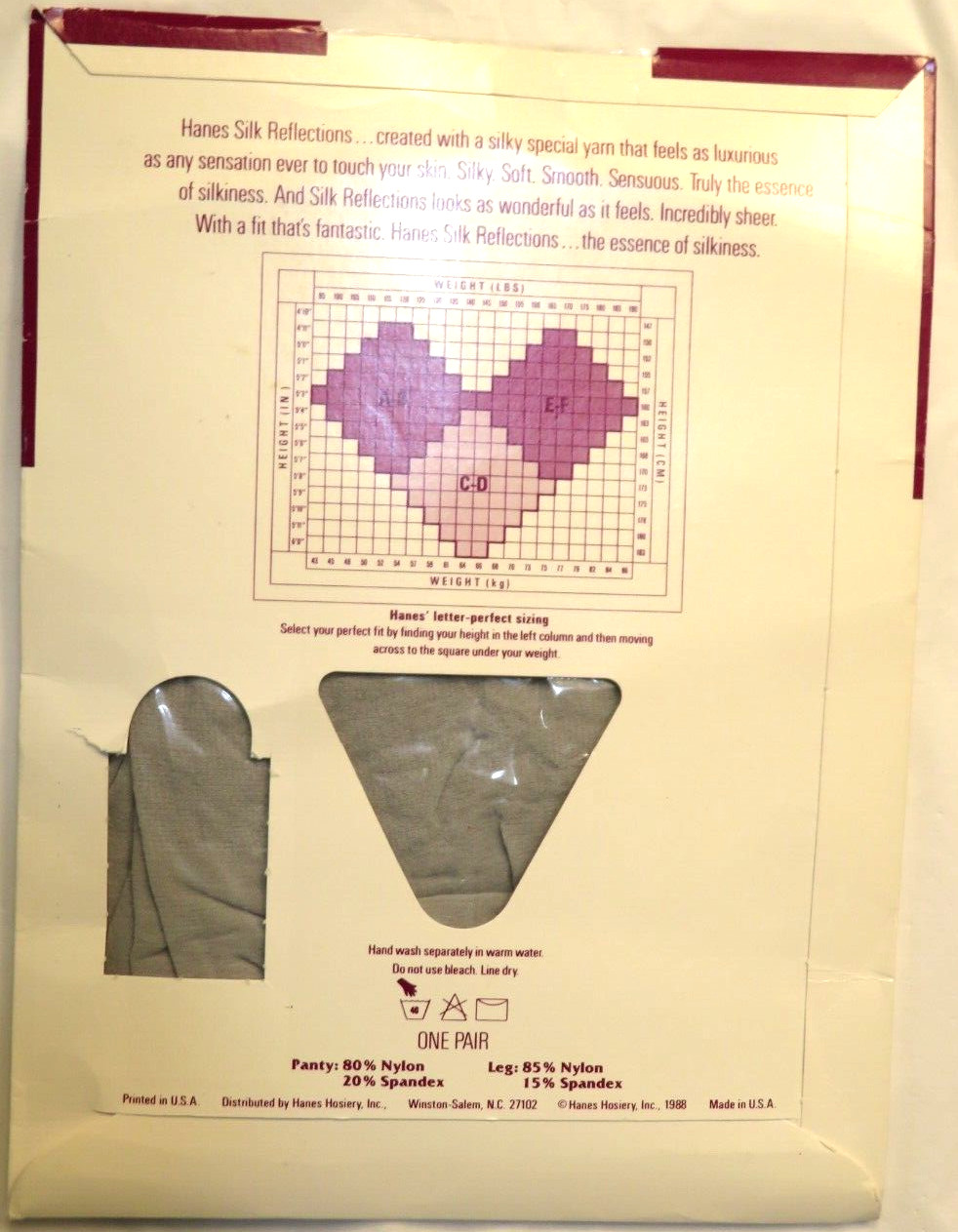 Nos Vintage Hanes Silk Reflections Grey Mist Nylons Pantyhose Dance Silky Gray A