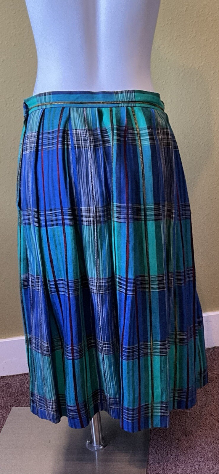 VTG Tica Women’s Pleated Skirt Plaid Size 14 Made in USA Union Tag Preppy