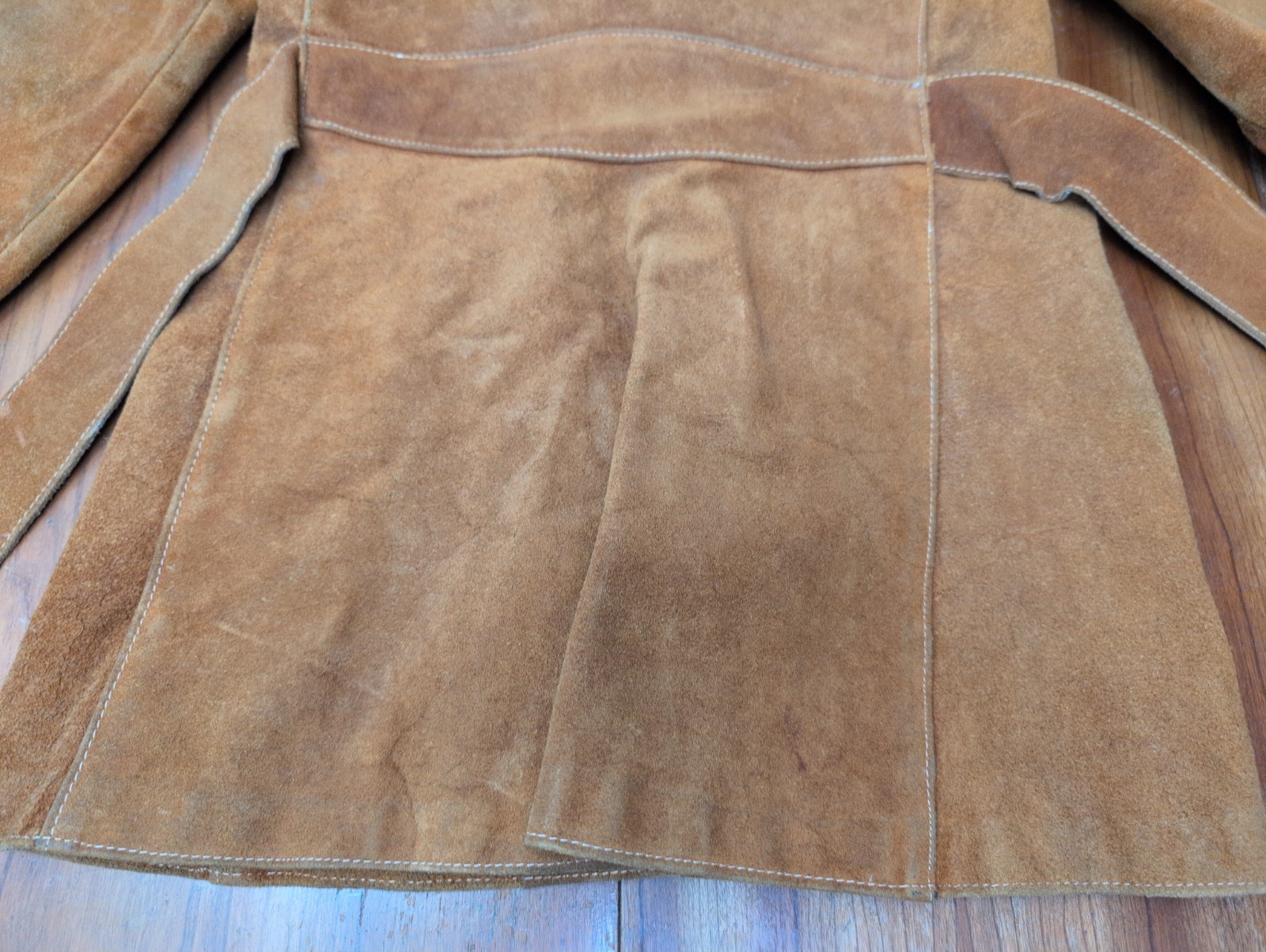 Vintage Tan Suede Hippy Boho Western Gothic Belted Safari Jacket 70s Women S
