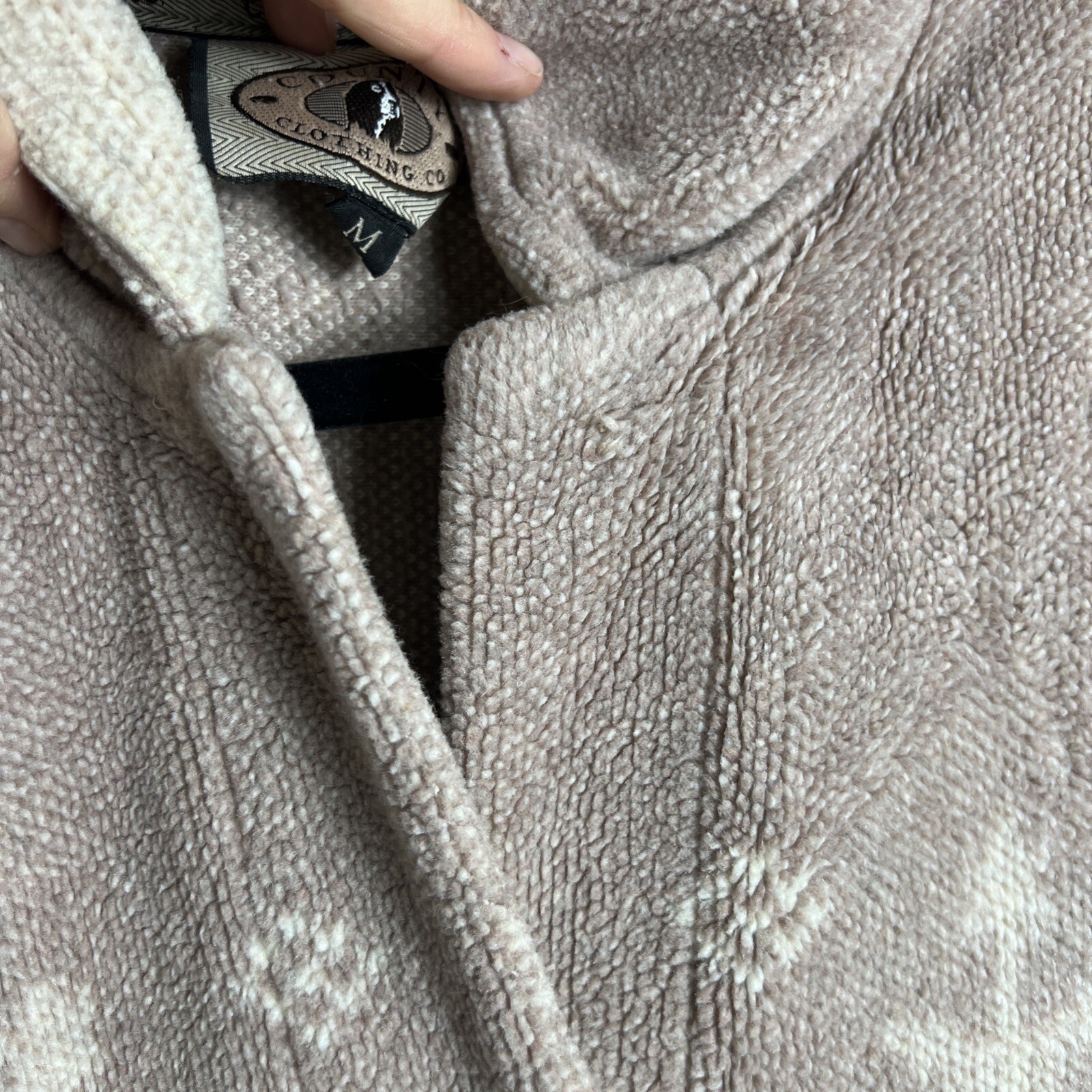 Vintage 90s County Clothing Co Fleece Jacket M Made in Canada Shacket Beige Tan