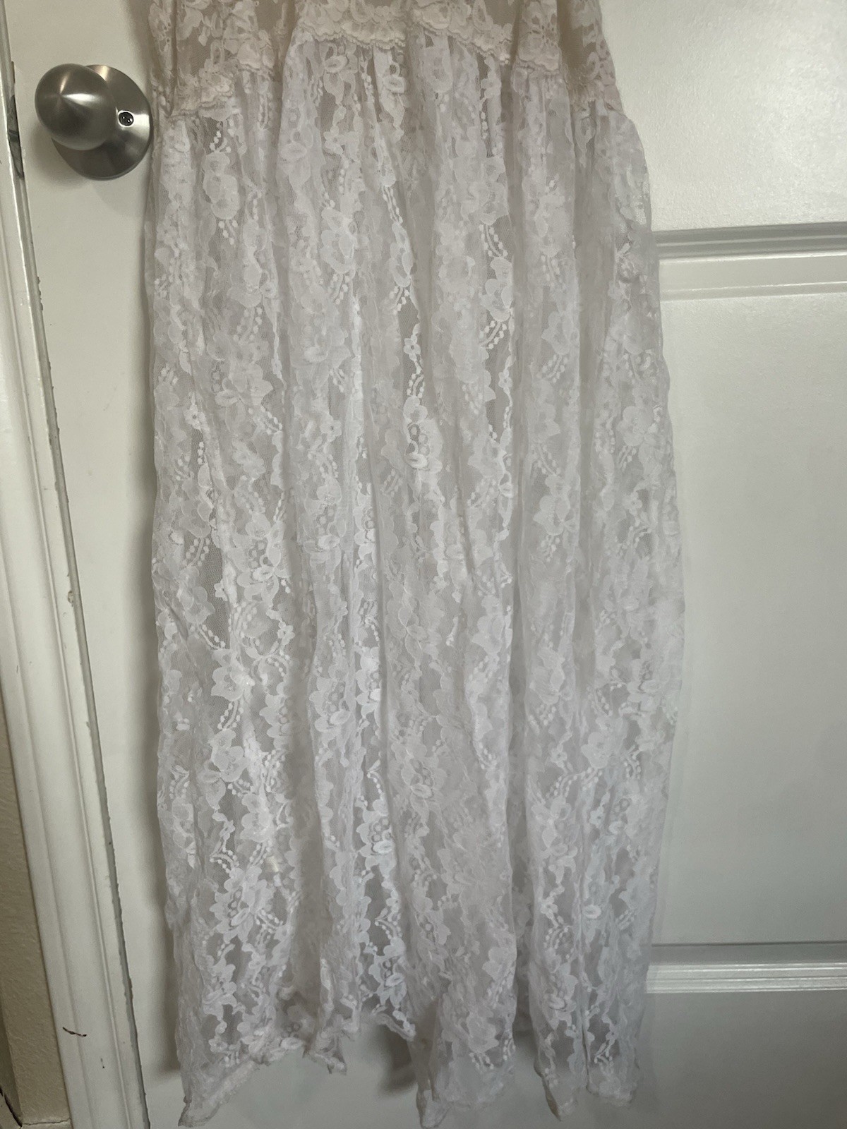 80s Vintage Victoria’s Secret Dress Gold Label White Lace Nightgown Slip Dress