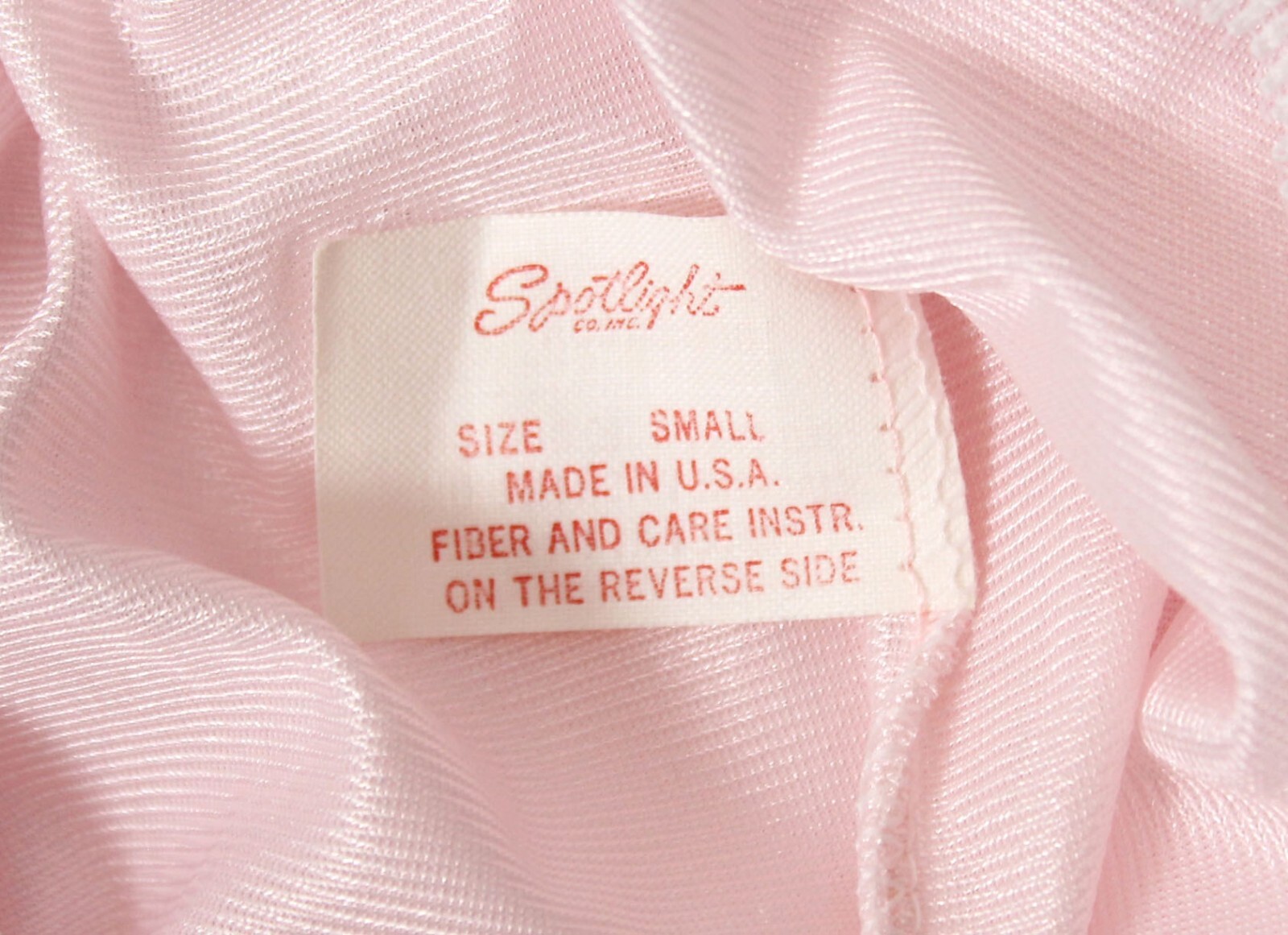 Shortie Nightgown Sz S Vintage Spotlight Pale Pink Nylon White Lace Short Sleeve