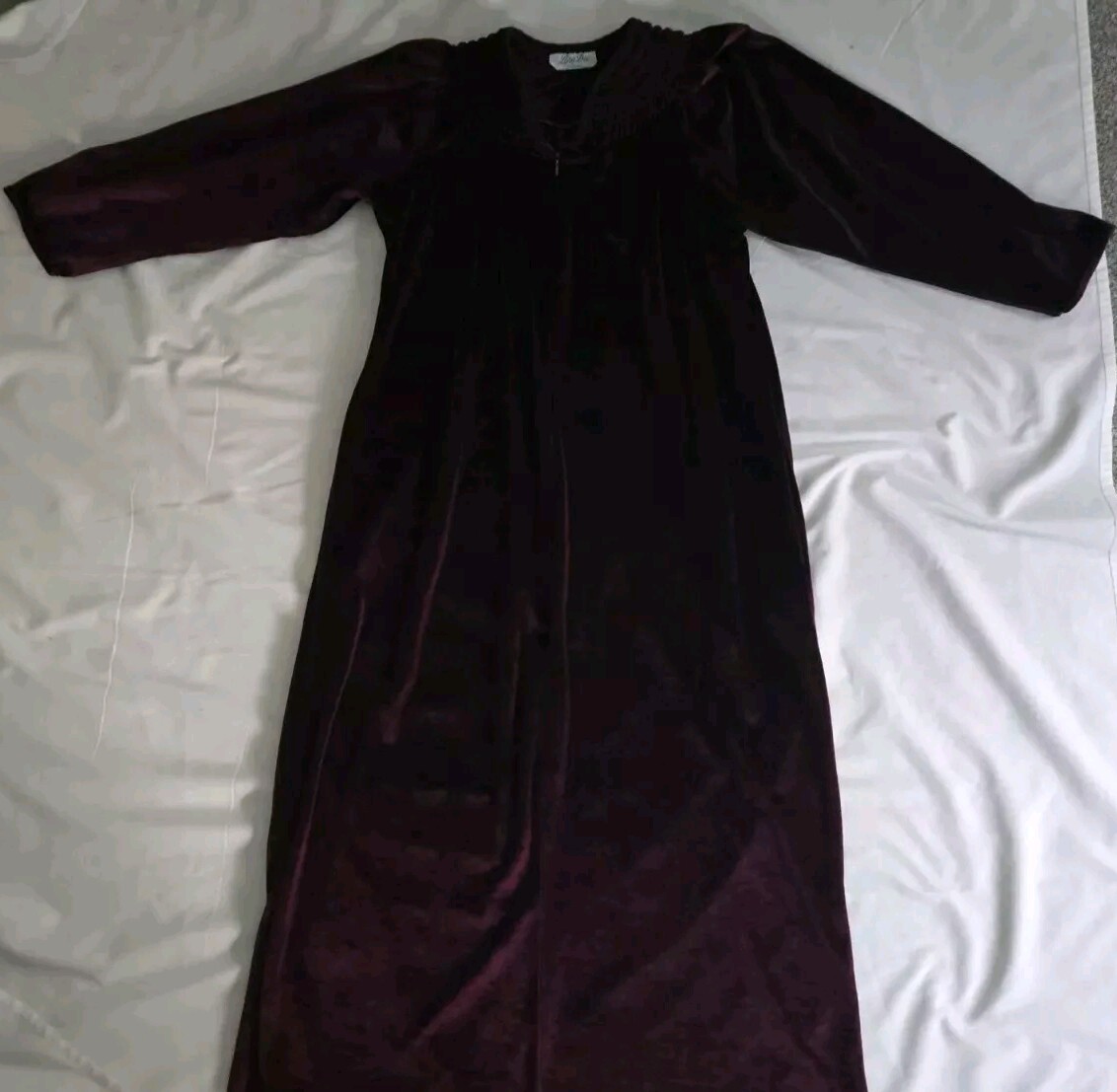 VTG Robe Lara Dee By Charm Warm Fleece Zip Lounge Housecoat 2 Pocket Purple Sz L