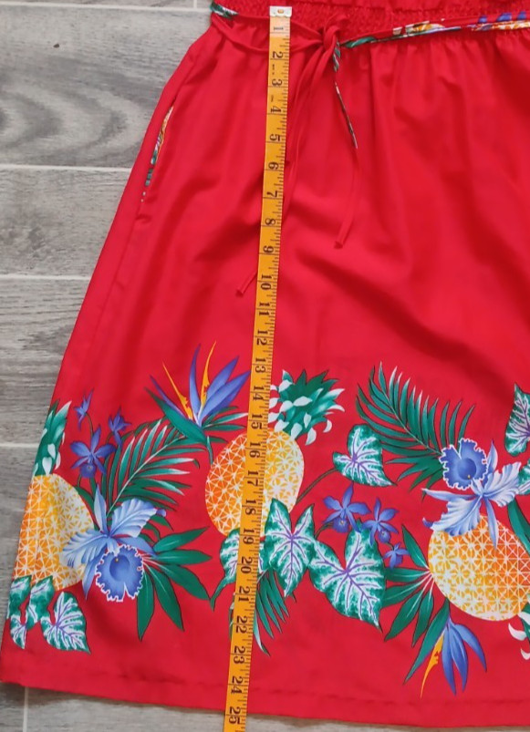 Vintage Blue Hawaii Sportswear Honolulu Womens Small Red Floral Pineapple Dress