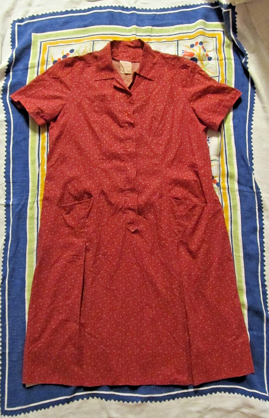 Vintage 1960’s A Nancy Frock red flower print house dress size 20 1/2