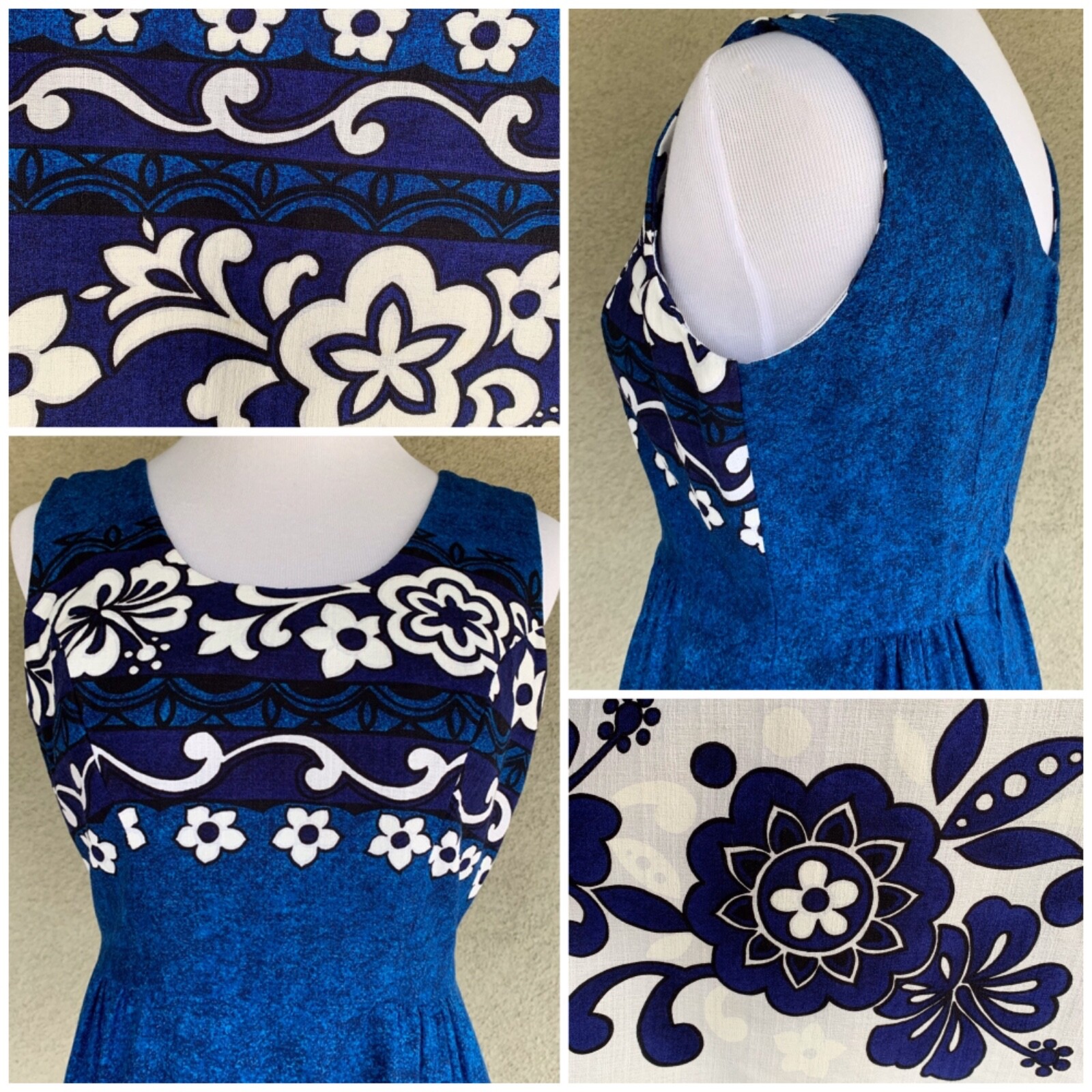 Penney’s Hawaii 70s Vintage Hawaiian Barkcloth Muumuu Dress