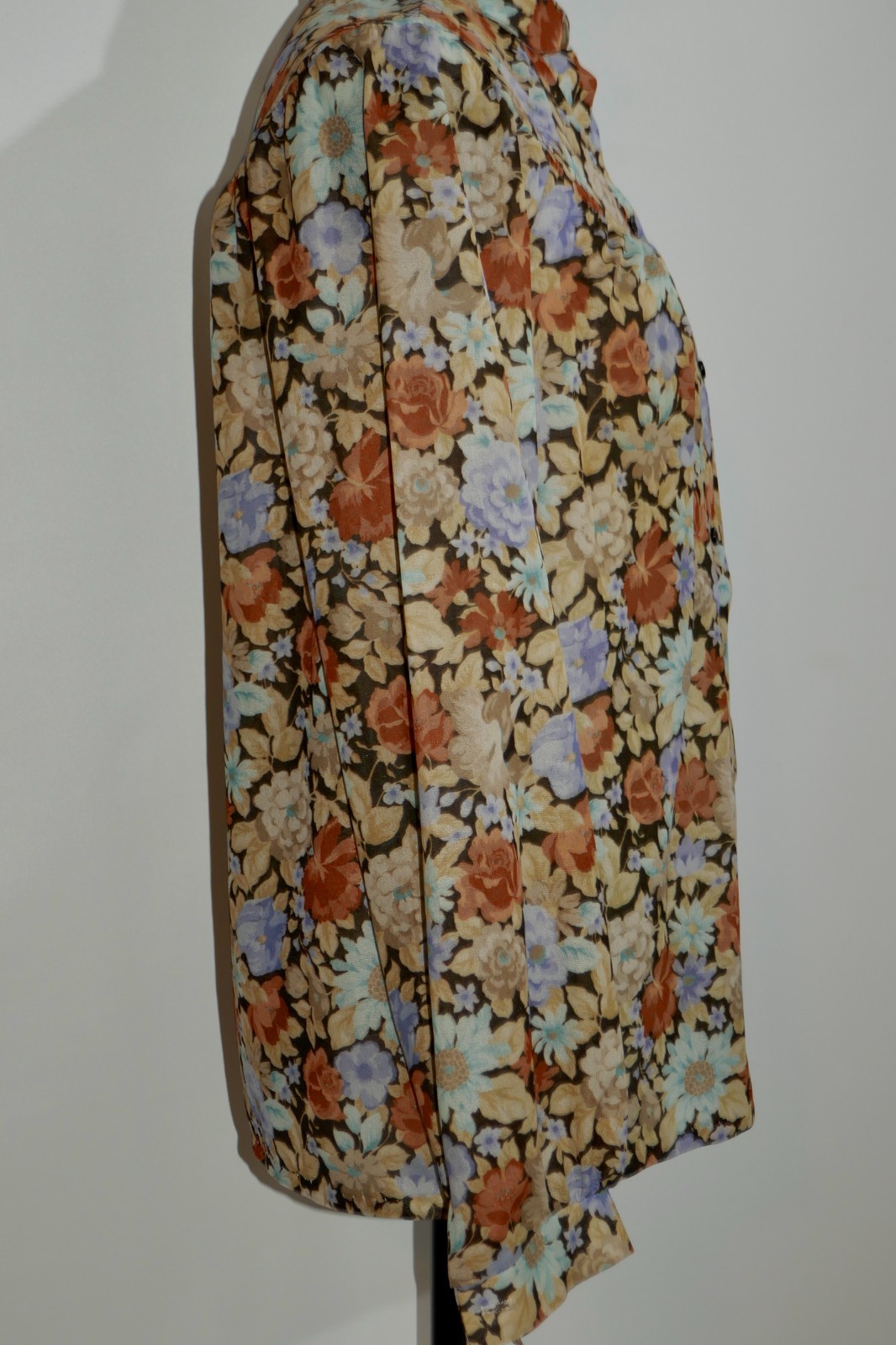 Eccobay Floral Button Up Sheer Blouse Shirt Size 11-12