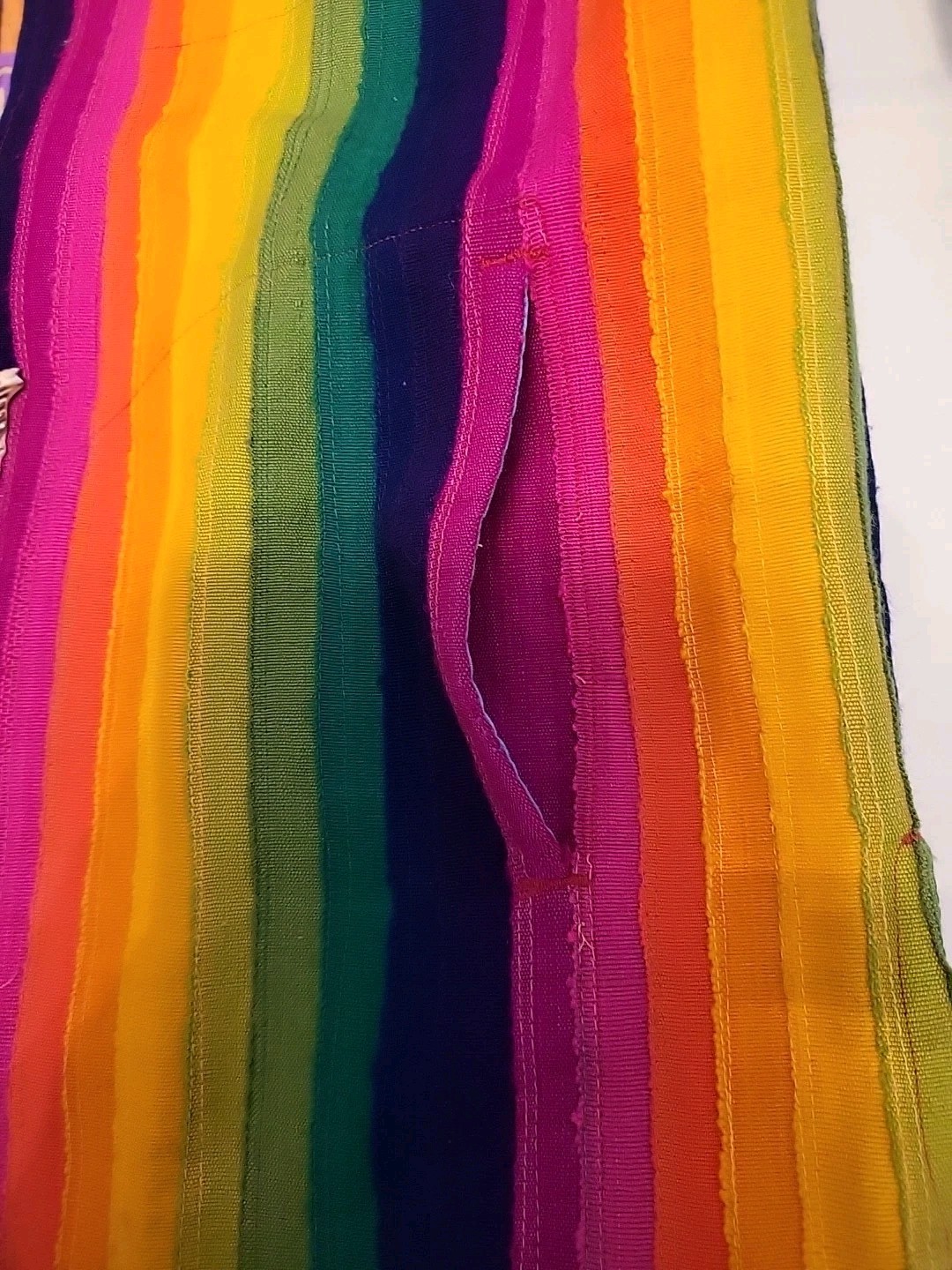 Vintage 80s Space Island Light Industry Rainbow Hand Woven Reversible Jacket L