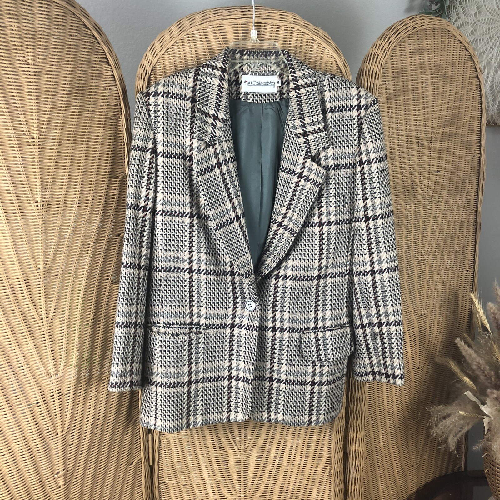 JH collectible plaid jacket 1980’s Union Tag Size 14