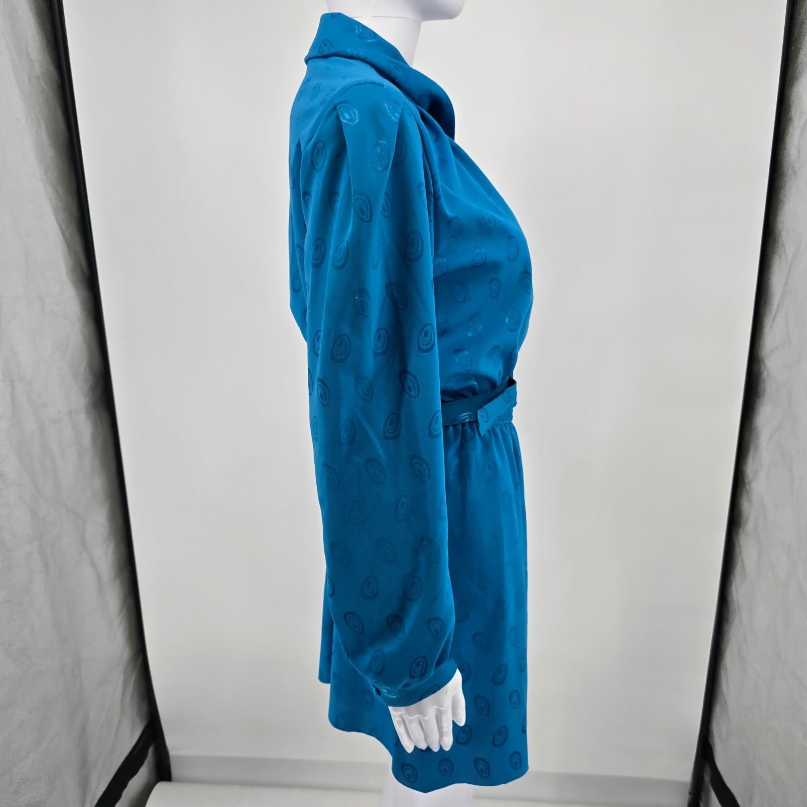 Vintage 1980s The Jones Girl Cobalt Blue Lavallière Secretary Dress (Size 8/M)