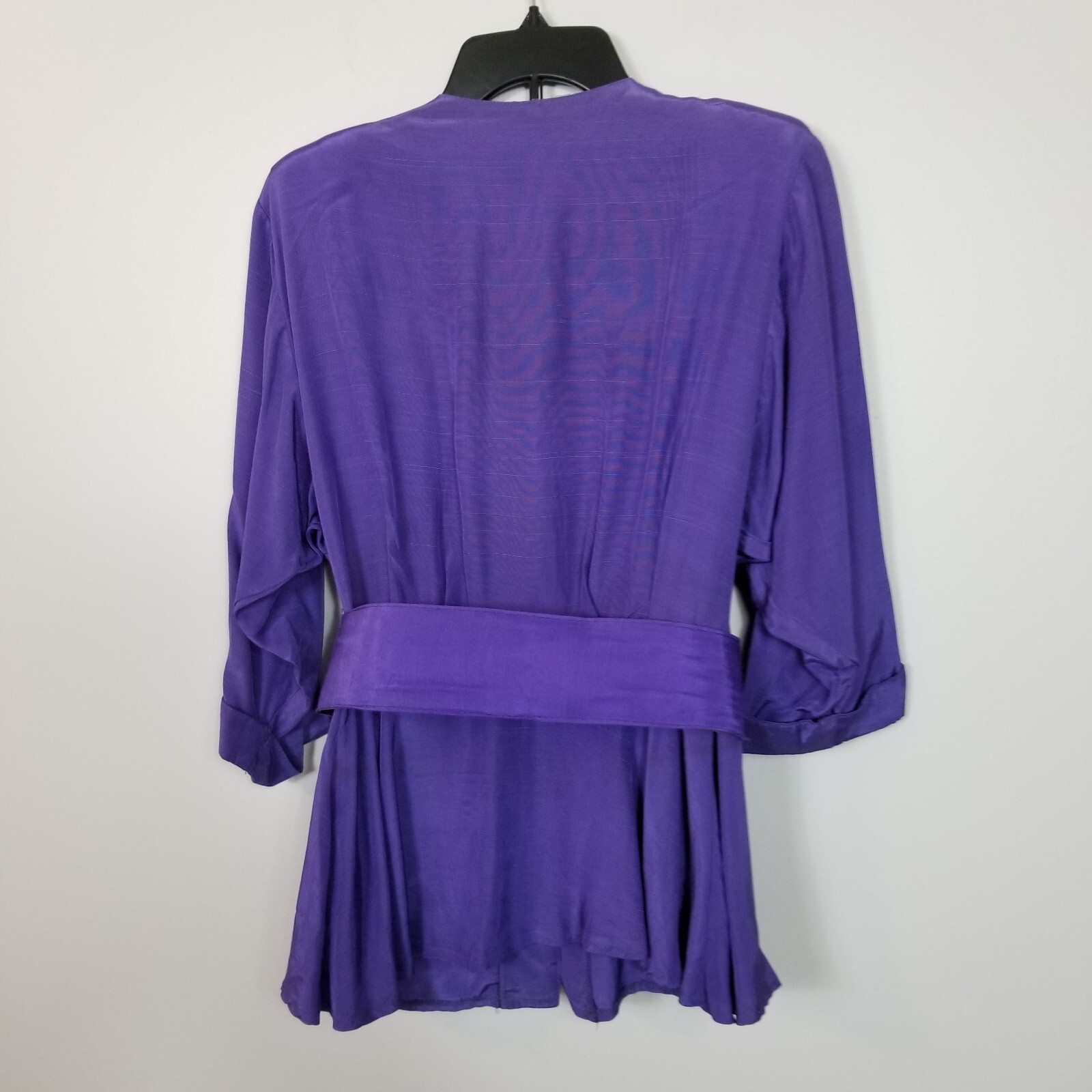 Vintage 80s BLONDIE AND ME Slub Weave Wide Belt Pant Suit Purple Size 9