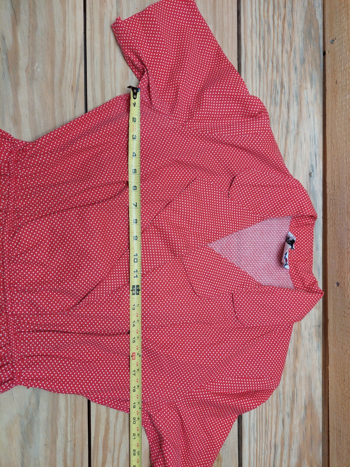The American Shirt Dress Vtg 80s Size 16 Red Polka Dots Full Skirt Shoulder Pads