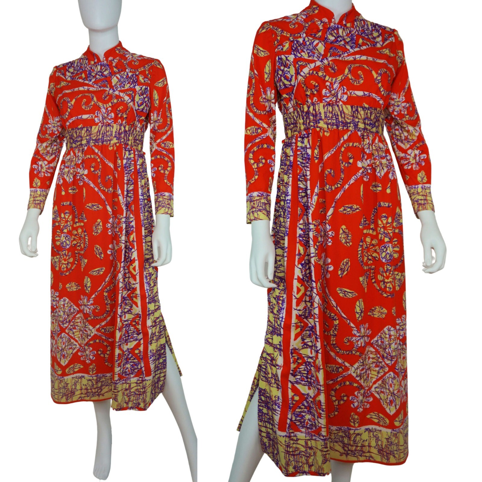 Sylvia Nechis Mt. Vernon NY 60’s Designer Midi Dress Abstract Women’s Small/Med