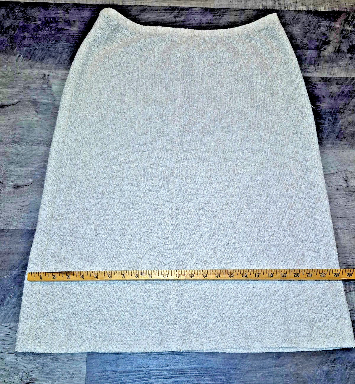 Vintage Leslie Fay My Latest 2-Piece Knit Set Cream Peplum Top Skirt 70s Boho